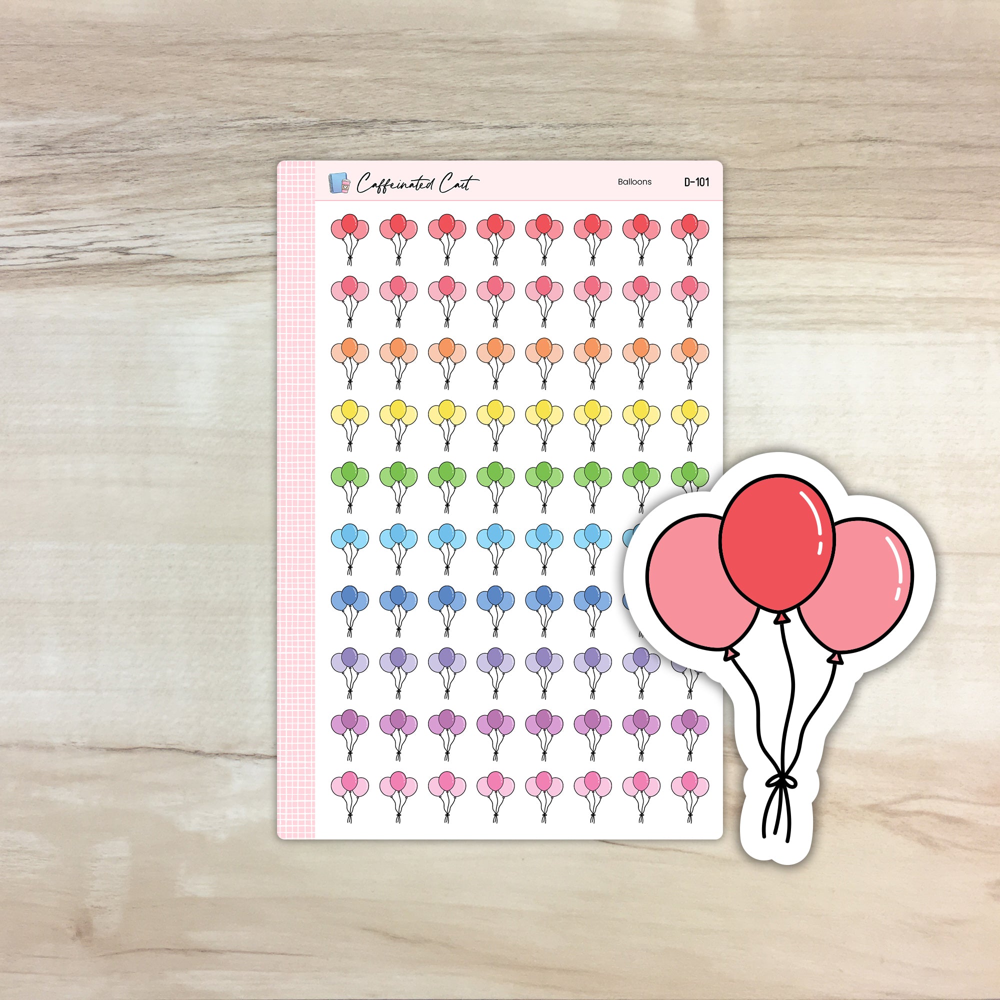 Balloons Doodle Icon Stickers [ D-101 ]