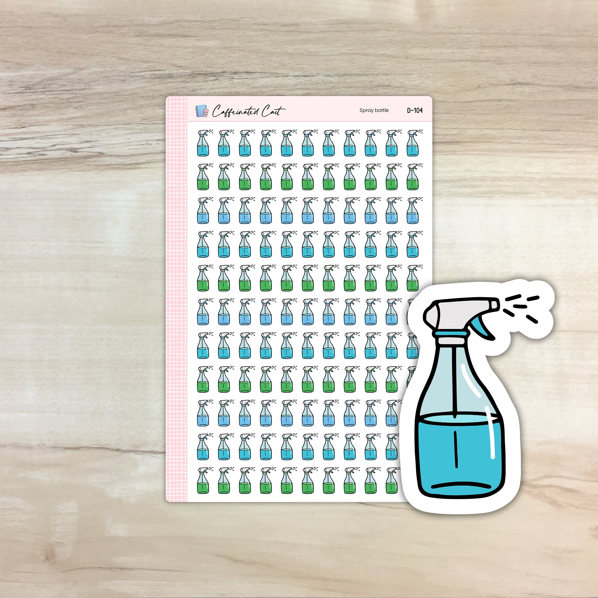 Spray Bottle Doodle Icon Stickers [ D-104 ]