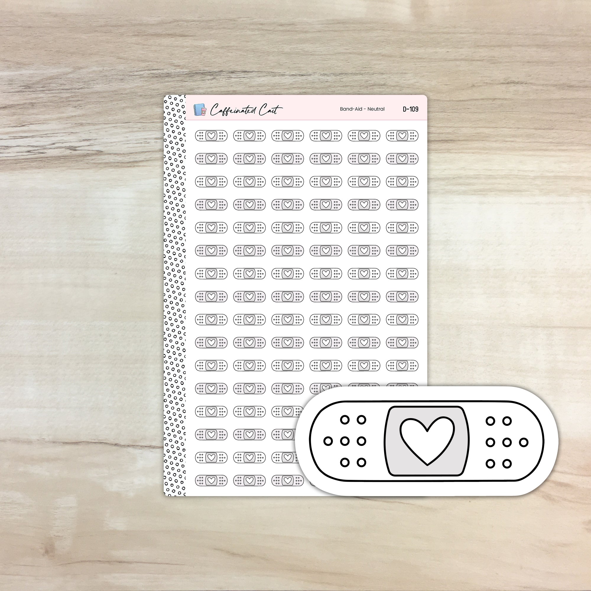 Band Aid Doodle Icon Stickers - Neutral Colorway [ D-109 ]