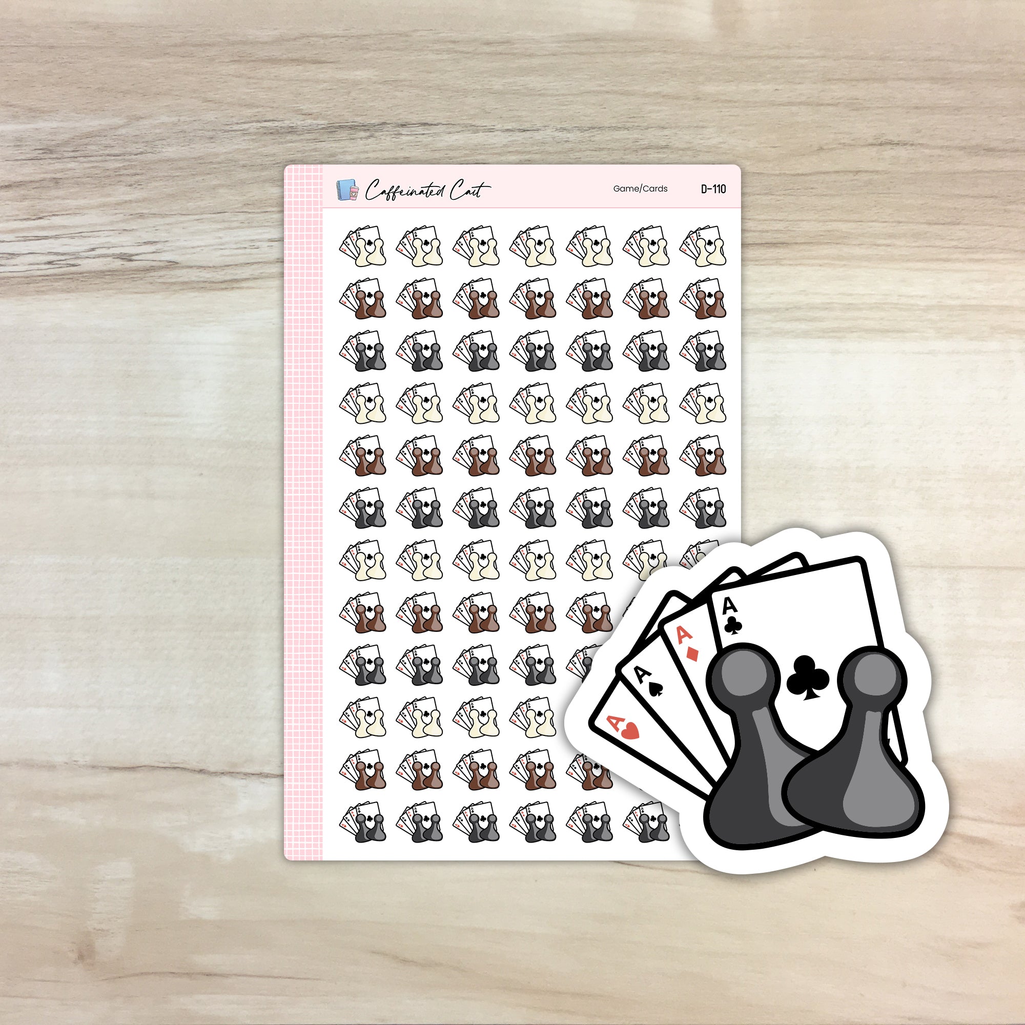 Game Night Doodle Icon Stickers [ D-110 ]