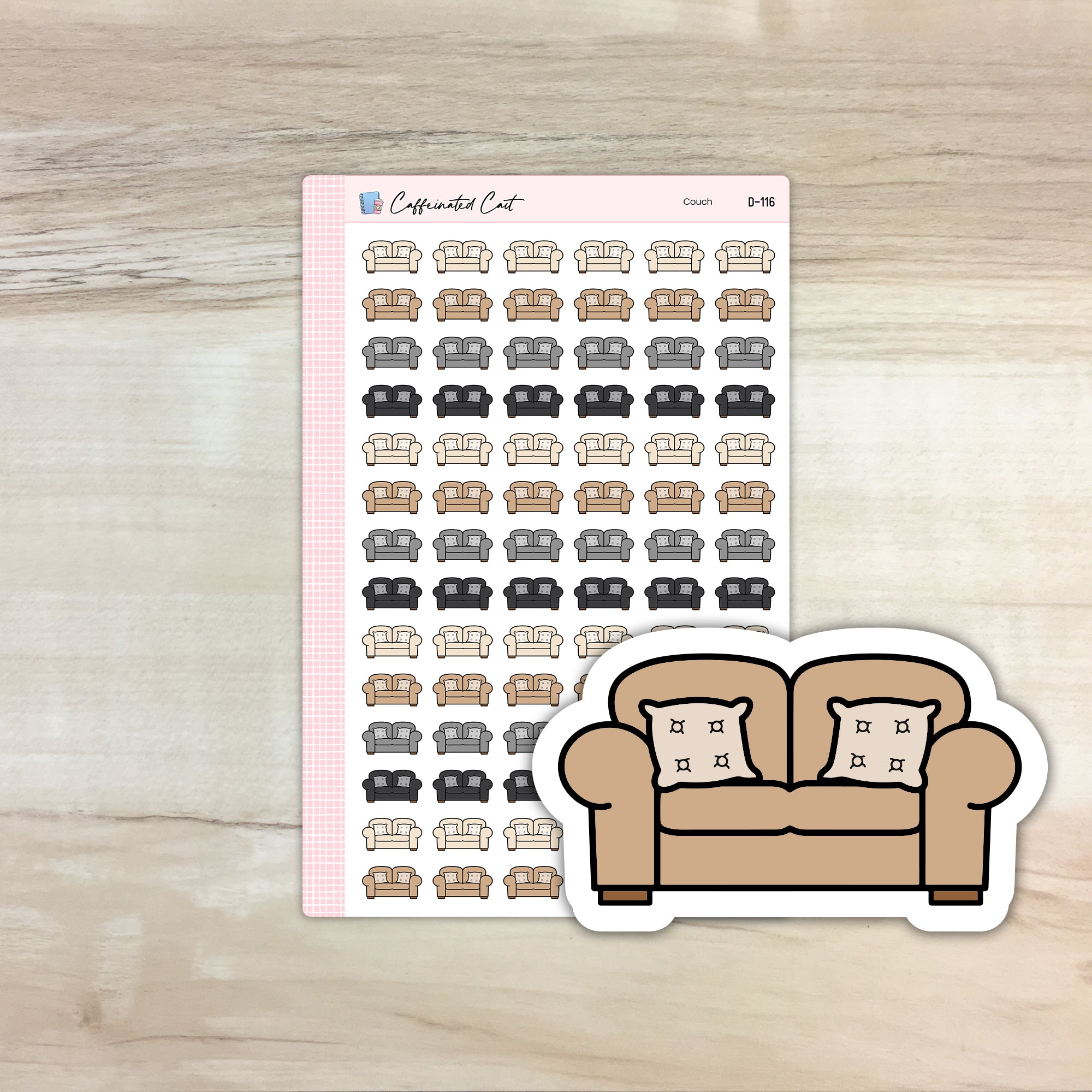 Couch Doodle Icon Stickers [ D-116 ]