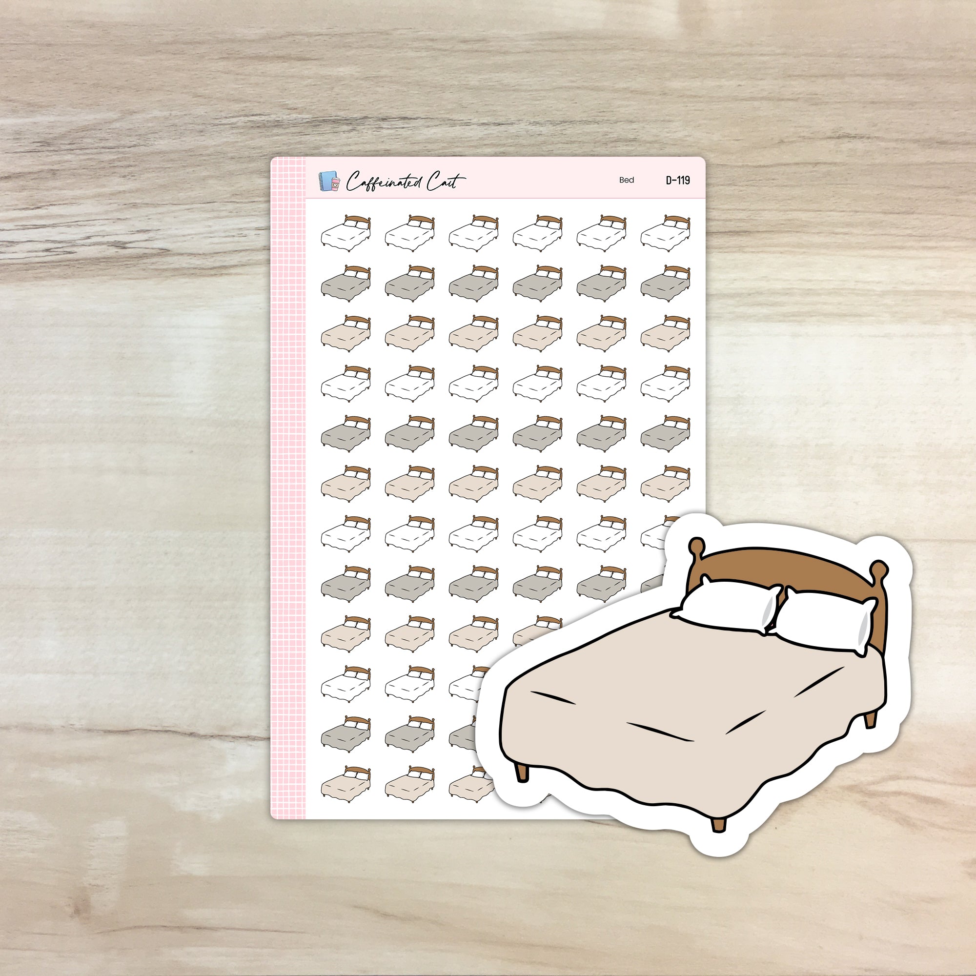 Bed Doodle Icon Stickers [ D-119 ]