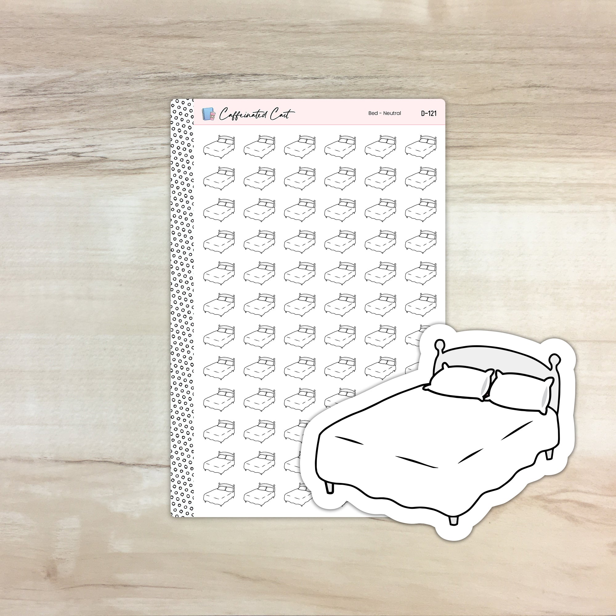 Bed Doodle Icon Stickers - Neutral Colorway [ D-121 ]