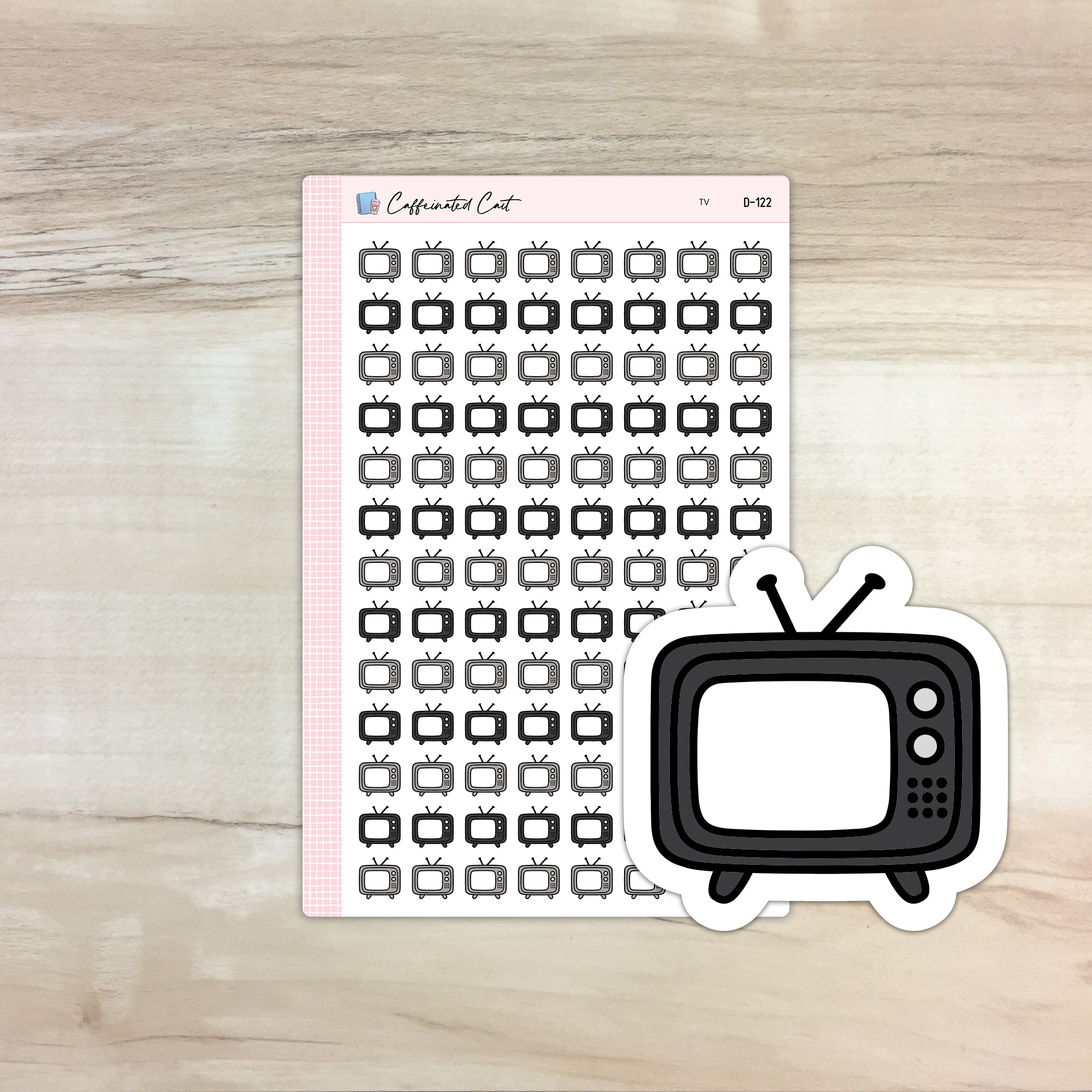 TV Doodle Icon Stickers [ D-122 ]