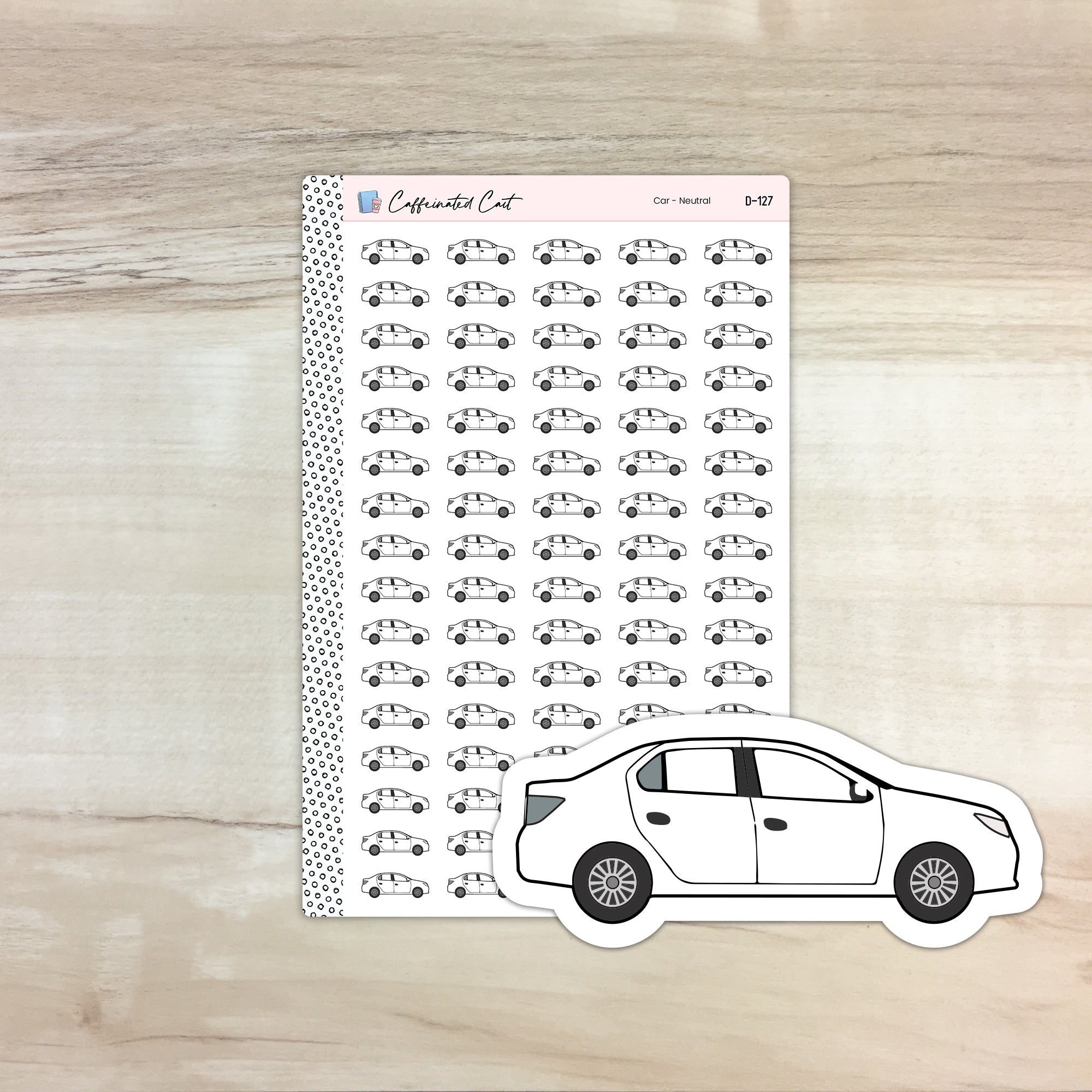 Car Doodle Icon Stickers - Neutral Colorway [ D-127 ]