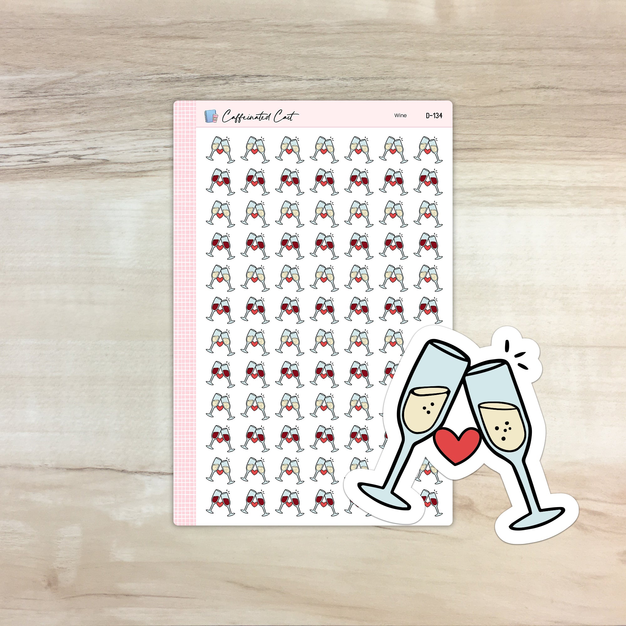 Champagne Doodle Icon Stickers [ D-134 ]