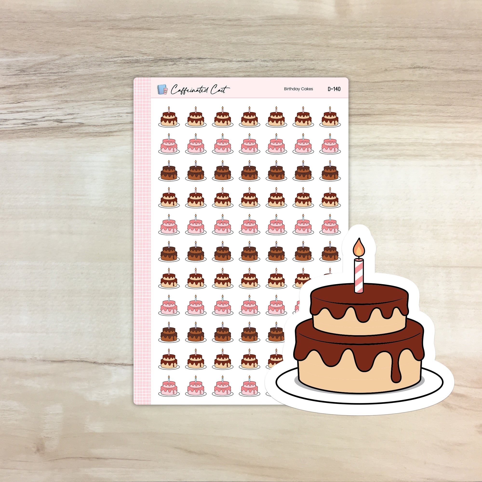 Birthday Cakes Doodle Icon Stickers [ D-140 ]