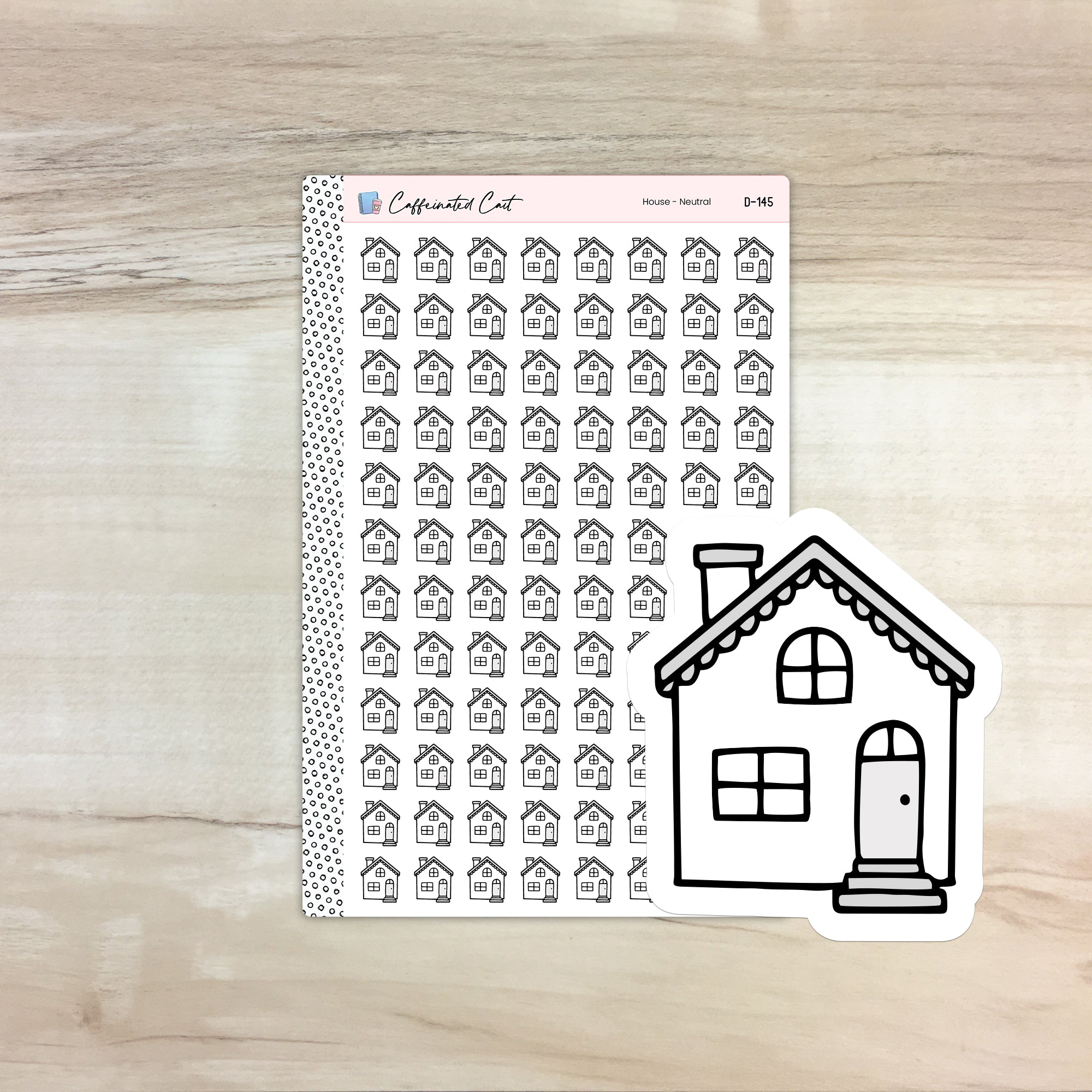 House Doodle Icon Stickers - Neutral Colorway [ D-145 ]