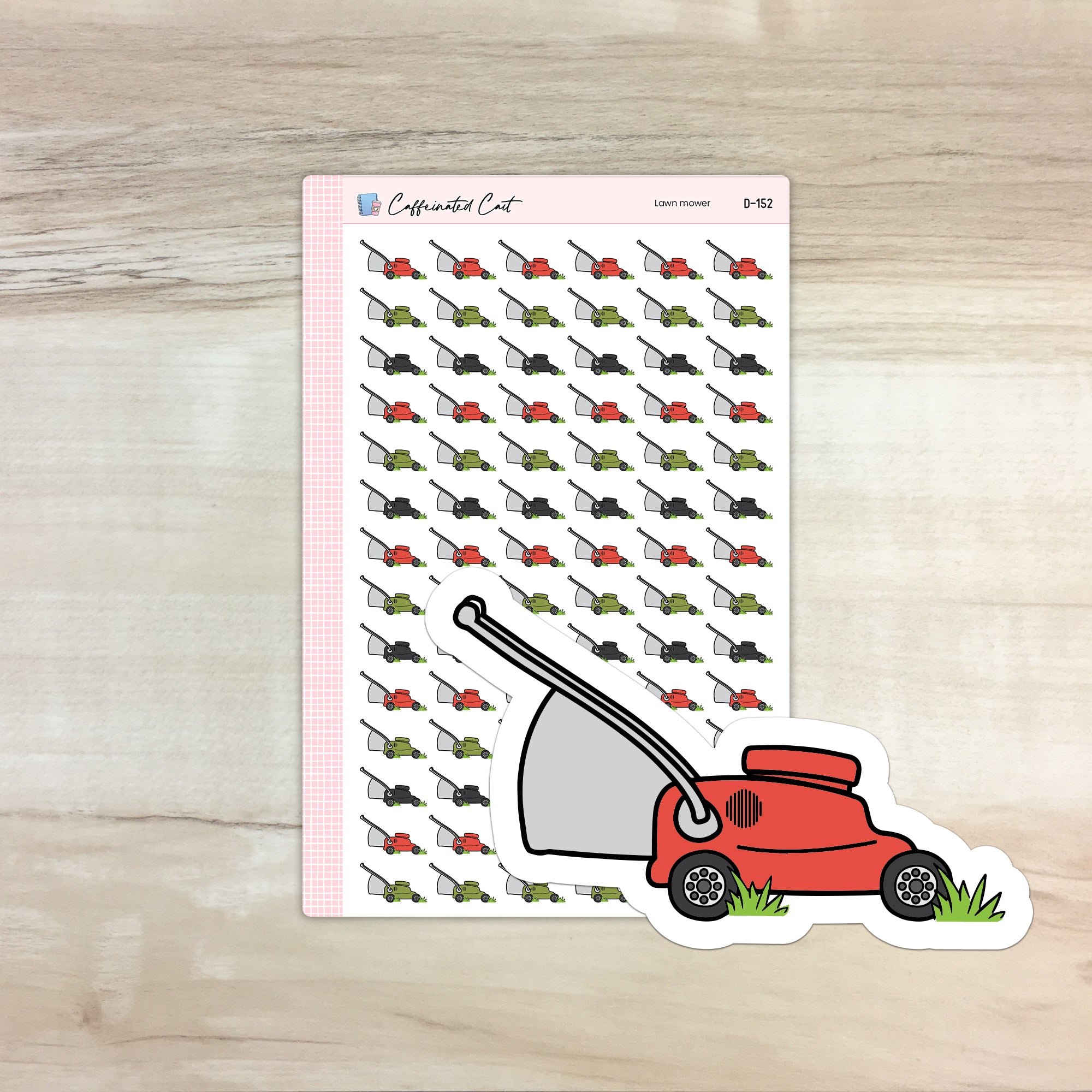 Lawn Mower Doodle Icon Stickers [ D-152 ]