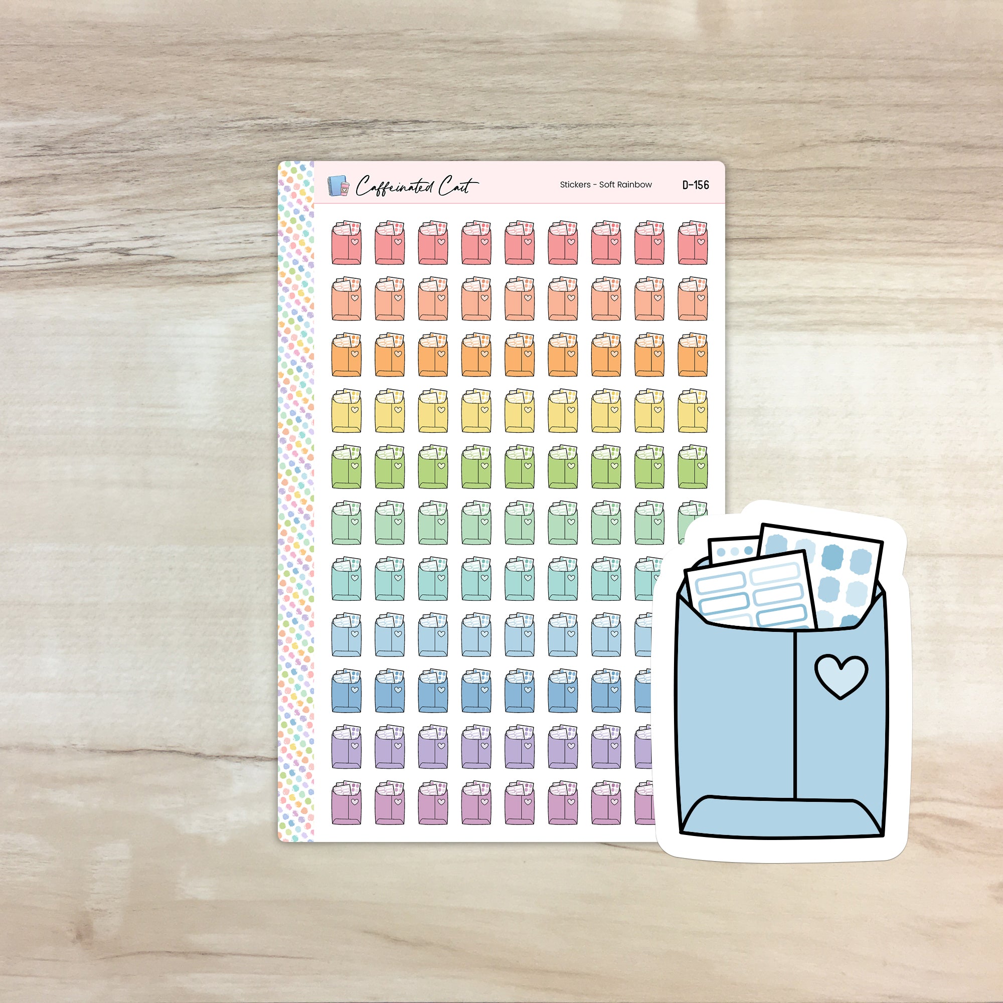 Stickers Doodle Icon Stickers - Soft Rainbow Colorway [ D-156 ]