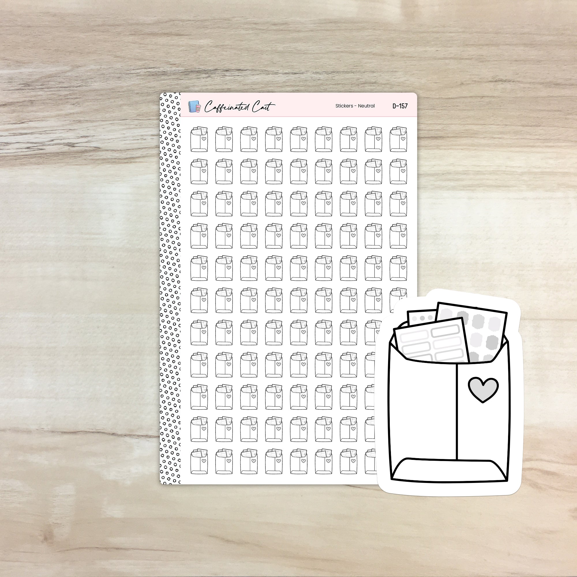 Stickers Doodle Icon Stickers - Neutral Colorway [ D-157 ]