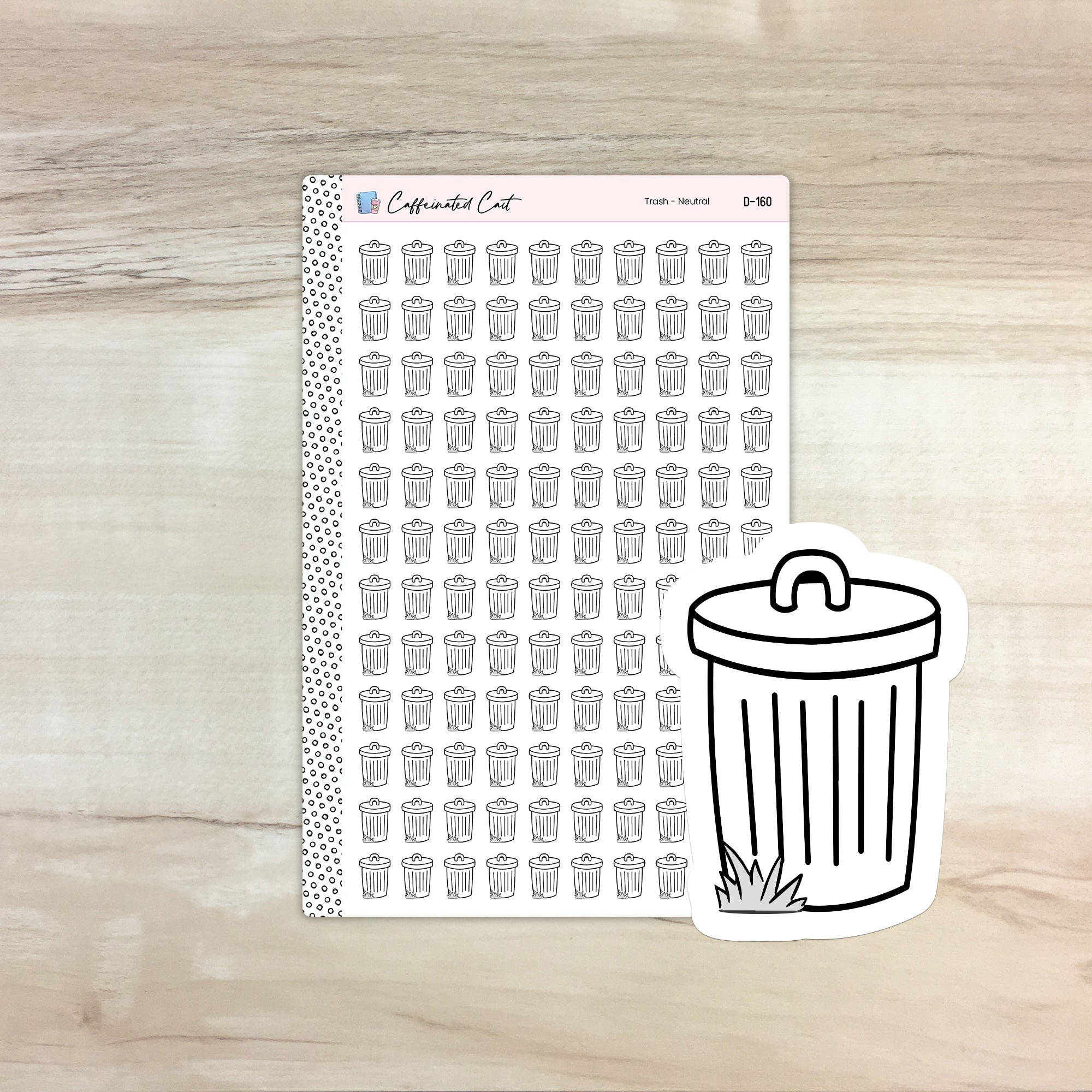 Trash Doodle Icon Stickers - Neutral Colorway [ D-160 ]