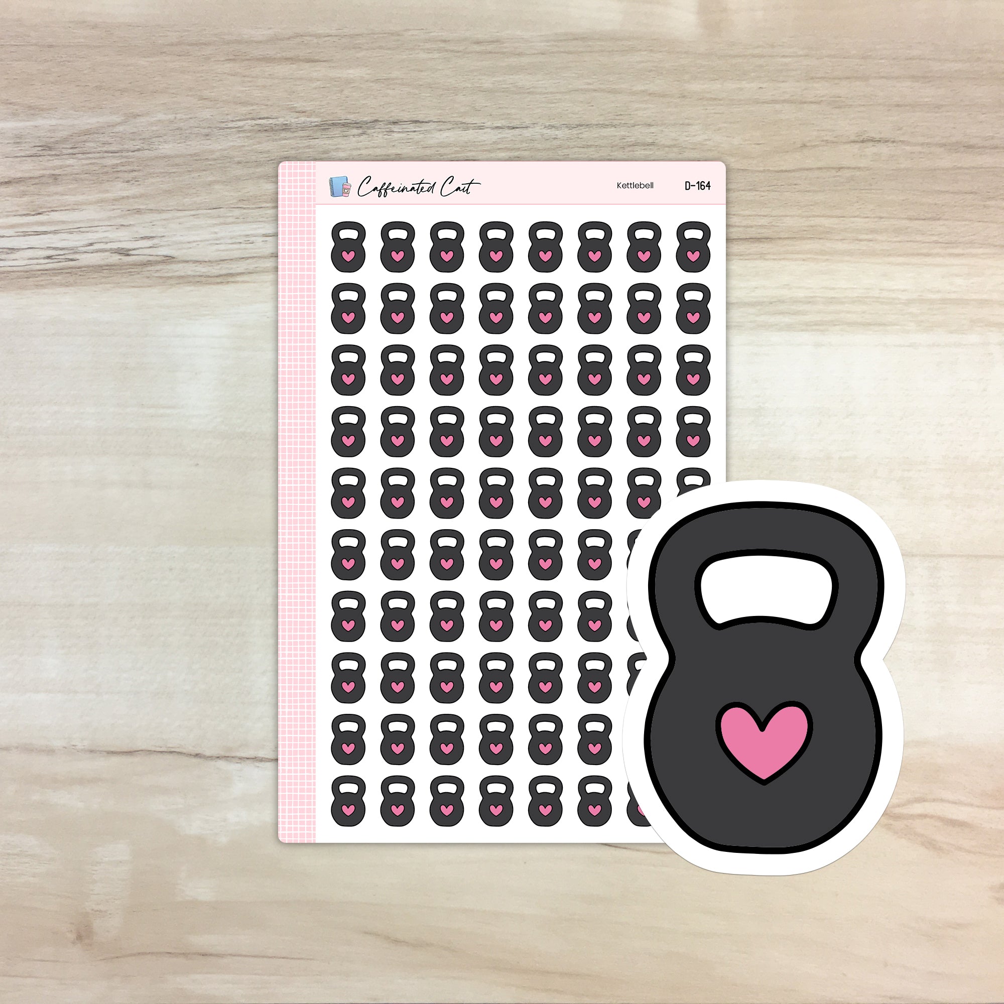 Kettlebell Doodle Icon Stickers [ D-164 ]