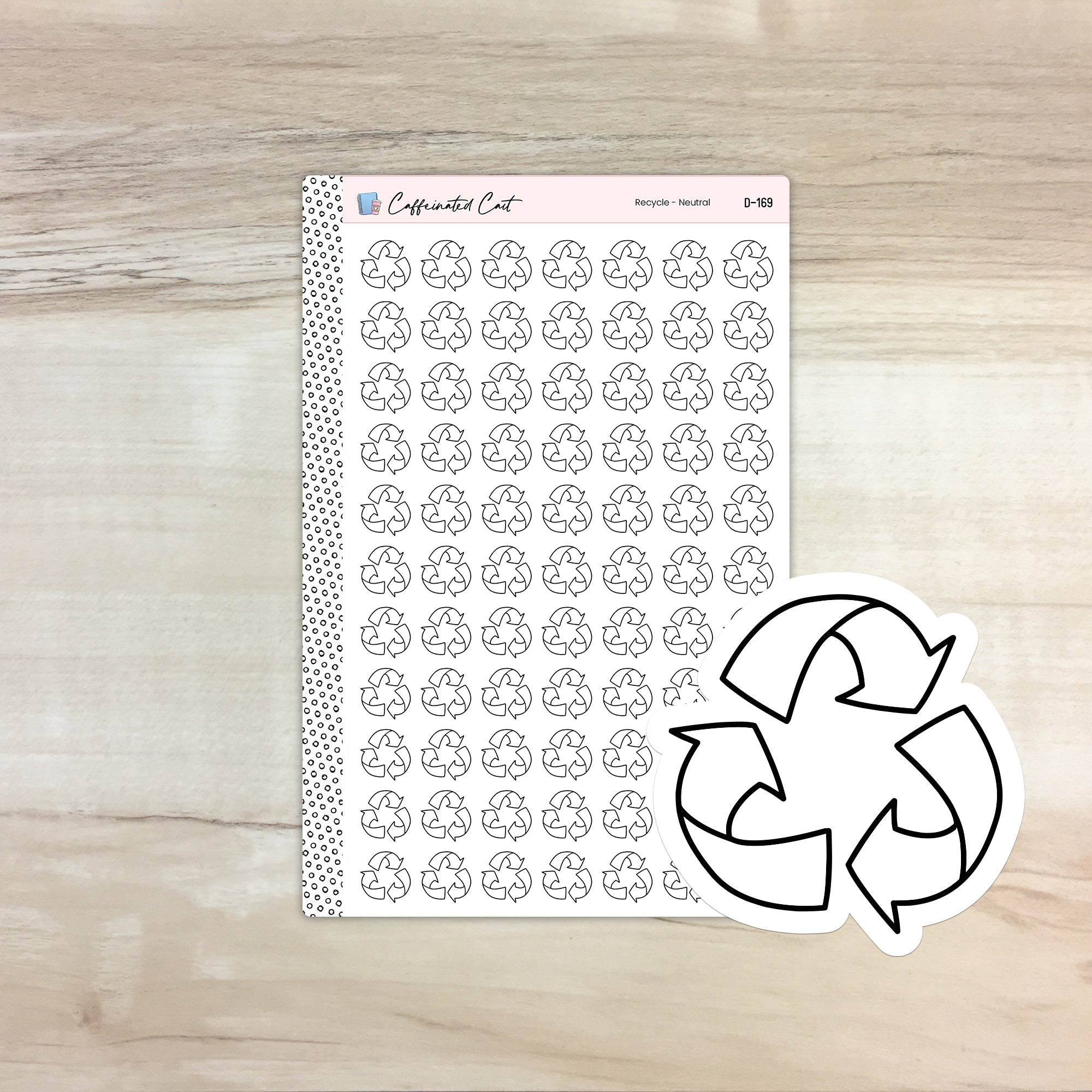 Recycle Doodle Icon Stickers - Neutral Colorway [ D-169 ]