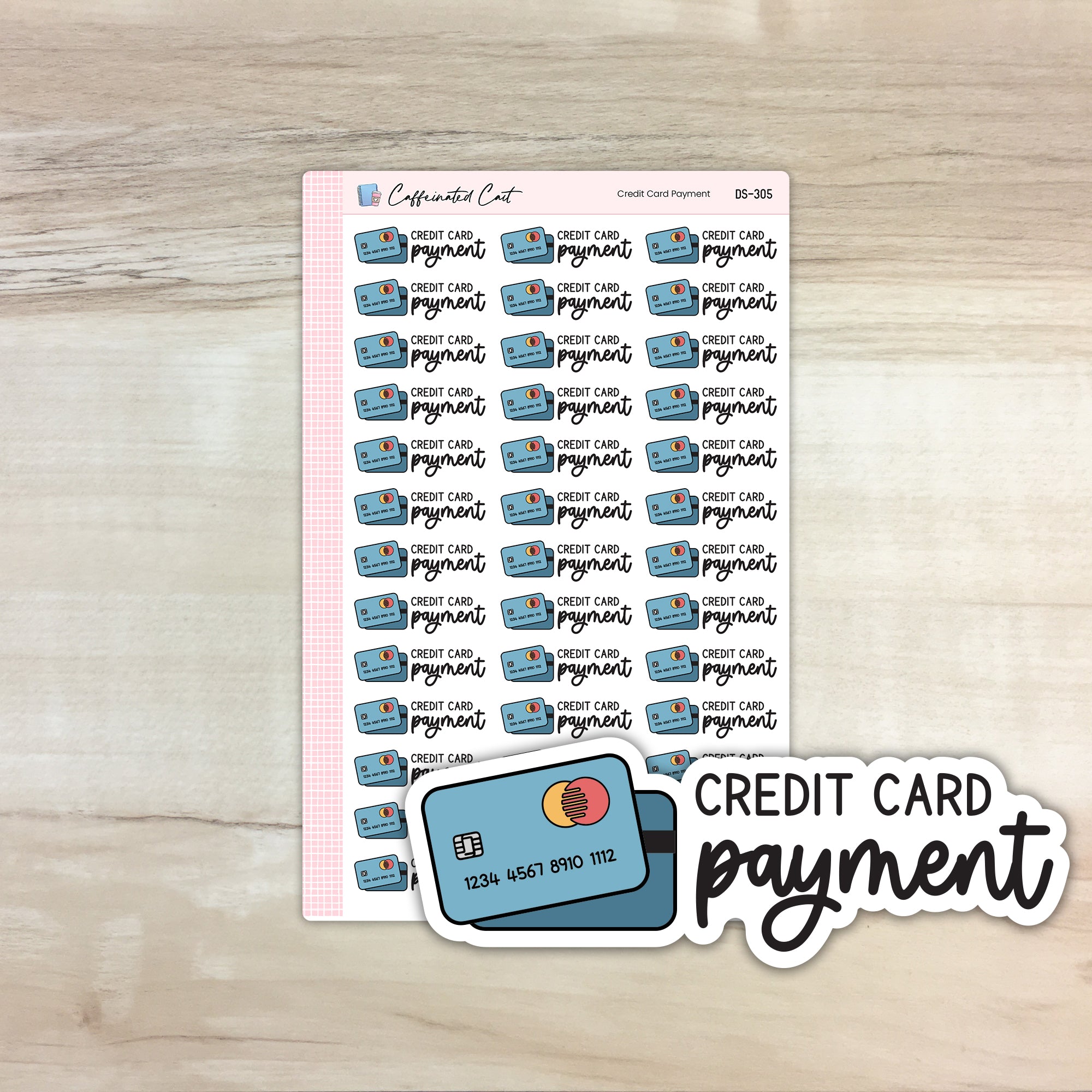 Credit Card Payment - Doodle Font Stickers [ DS-305 ]