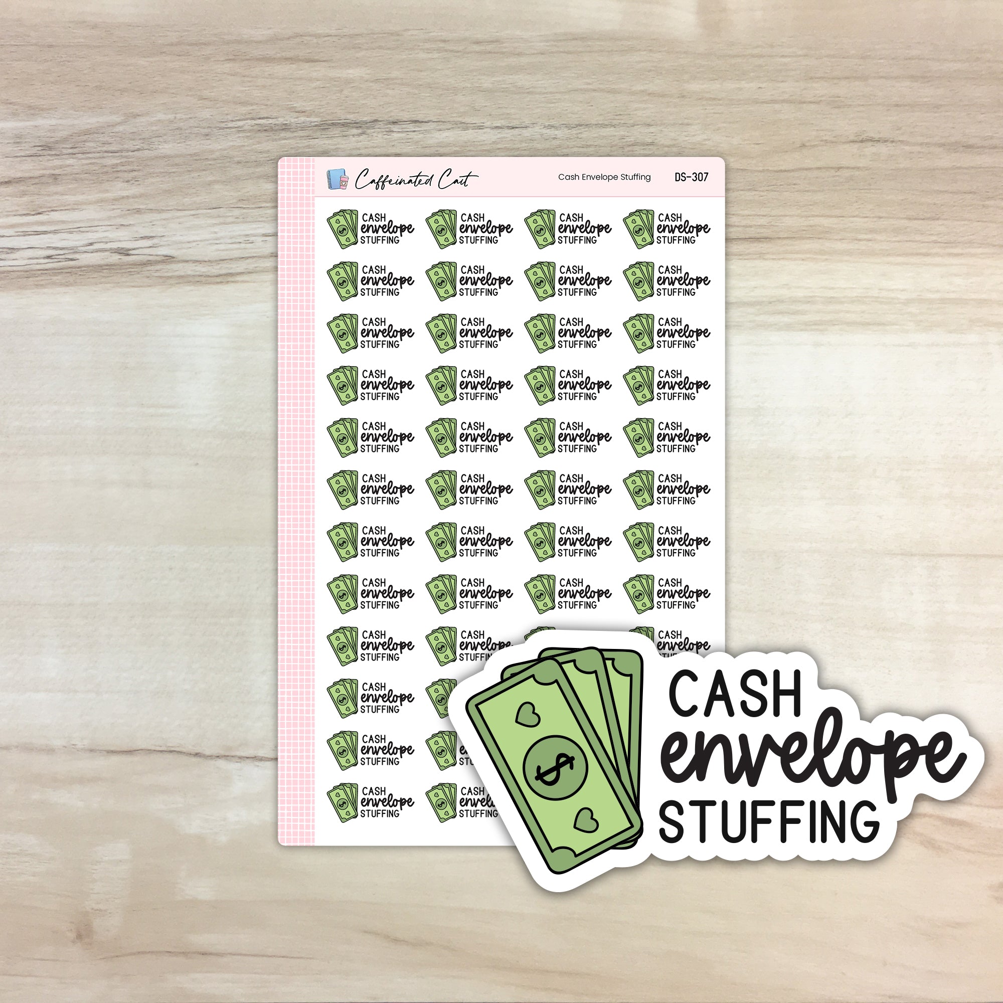 Cash Envelope Stuffing - Doodle Font Stickers [ DS-307 ]