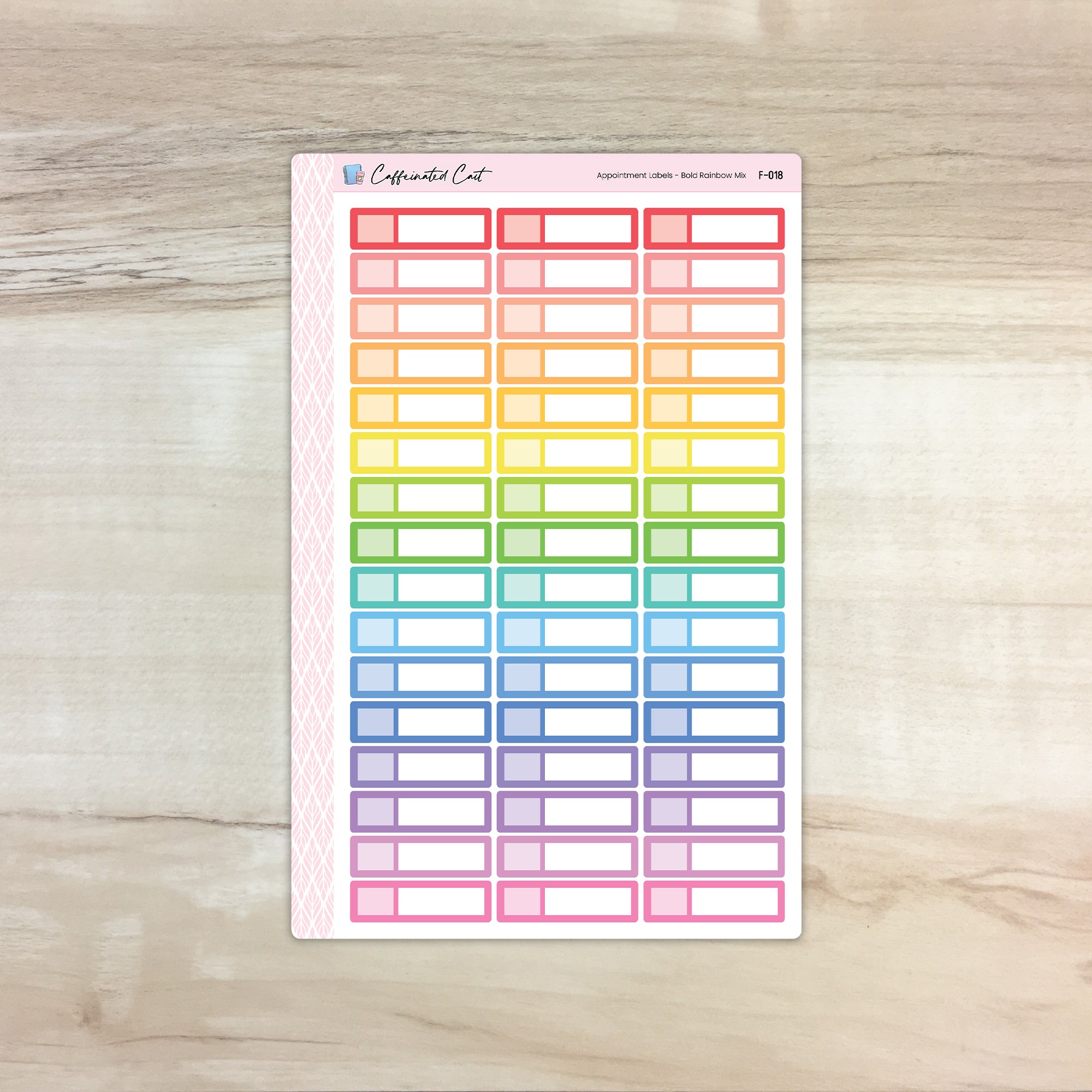 Appointment Labels - Bold Rainbow Mix [ F-018 ]