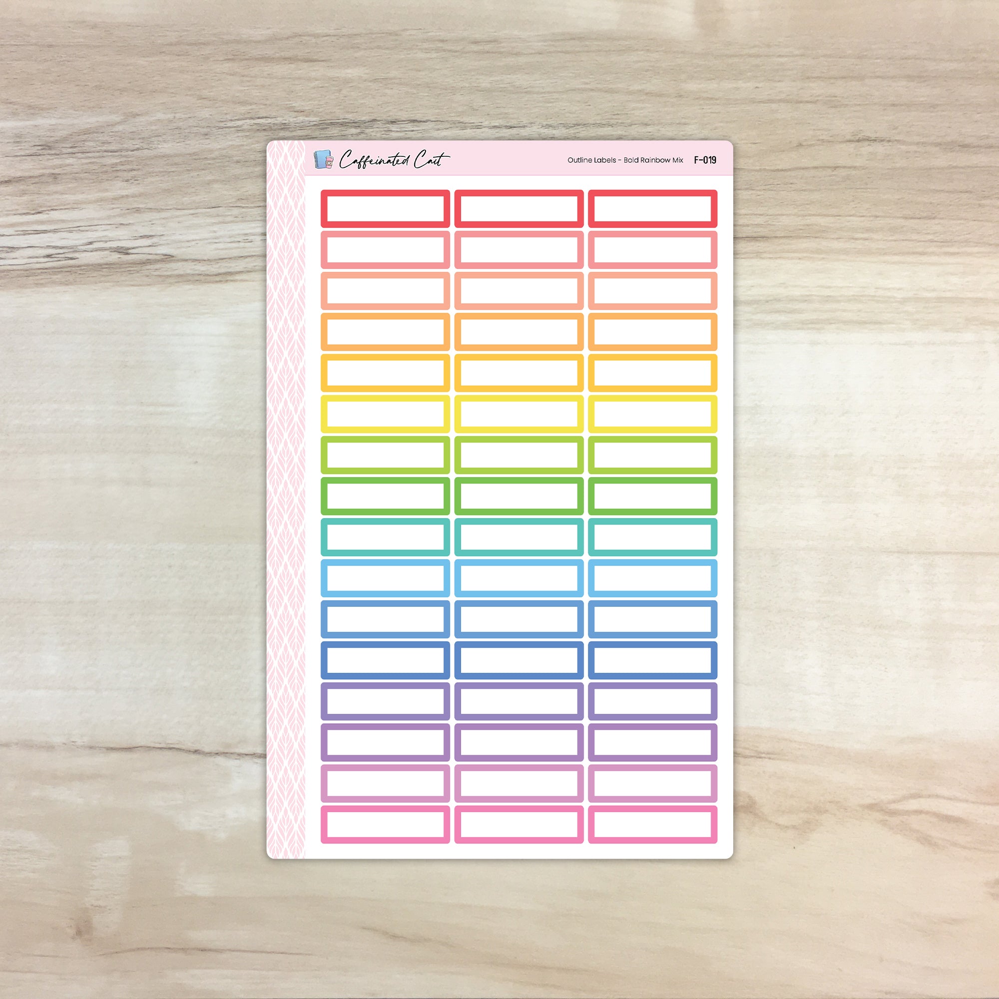 Outline Labels - Bold Rainbow Mix [ F-019 ]