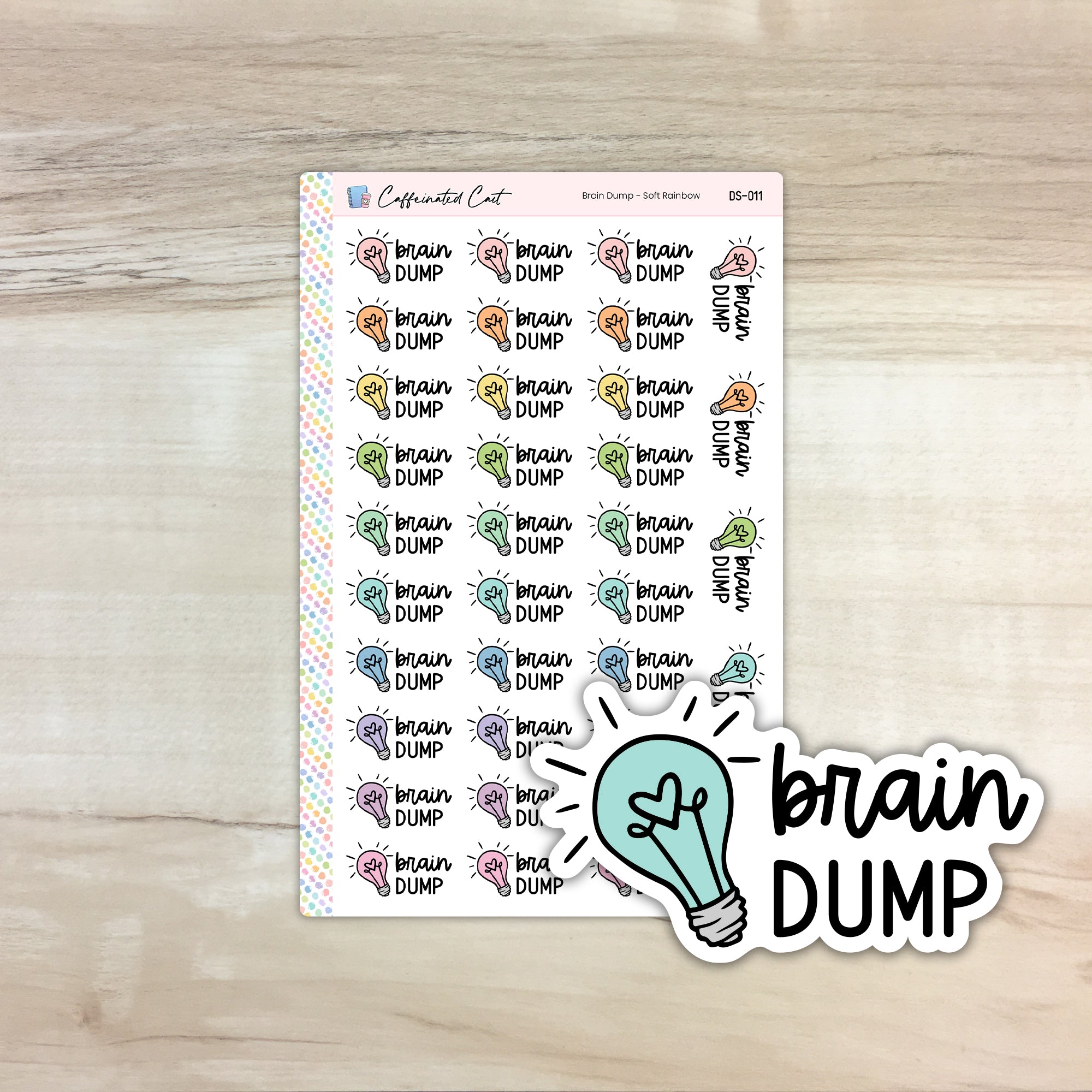 Brain Dump Icon Stickers - Soft Rainbow Colorway [ DS-011 ]