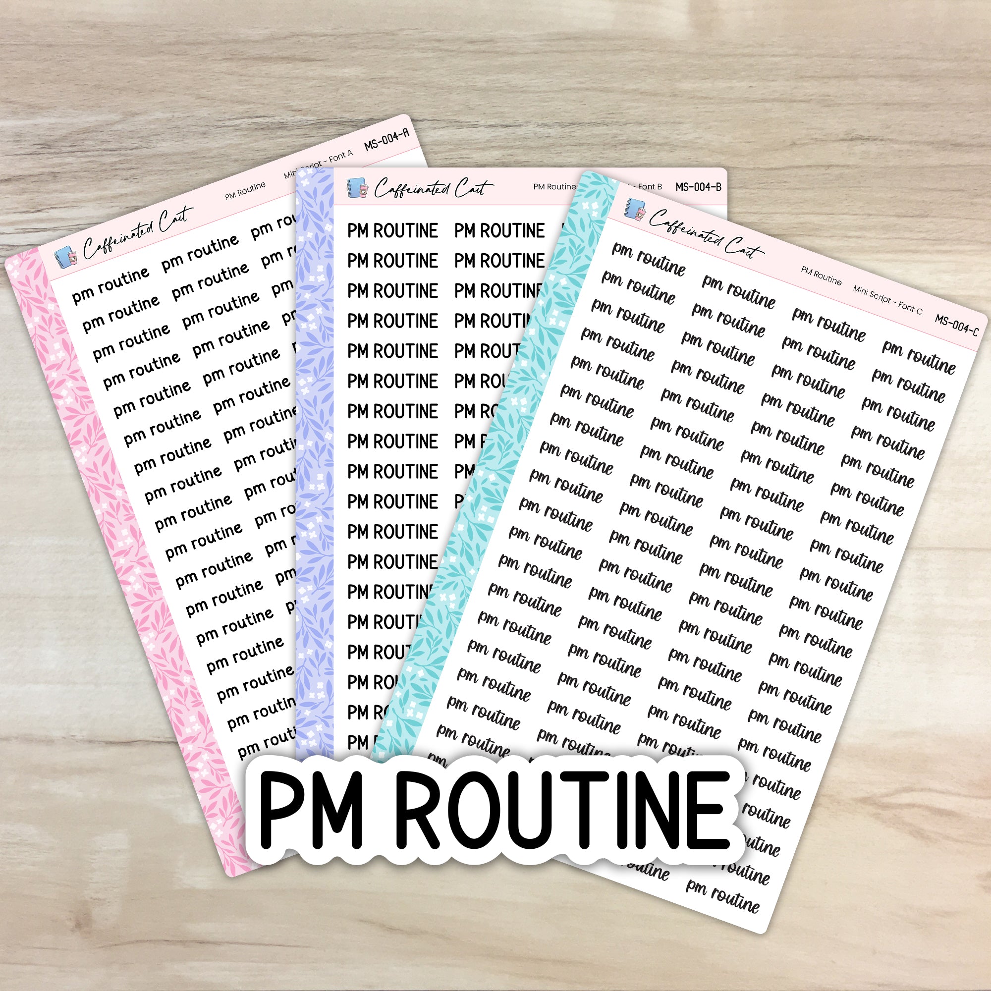 PM Routine - Mini Script Planner Stickers