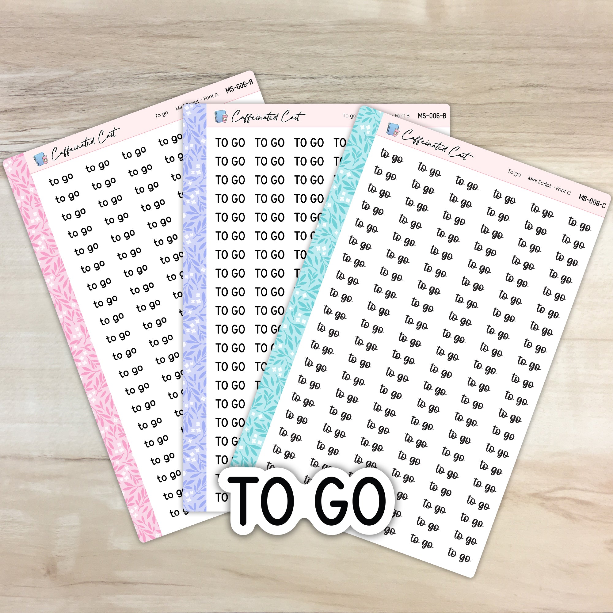 To Go - Mini Script Planner Stickers