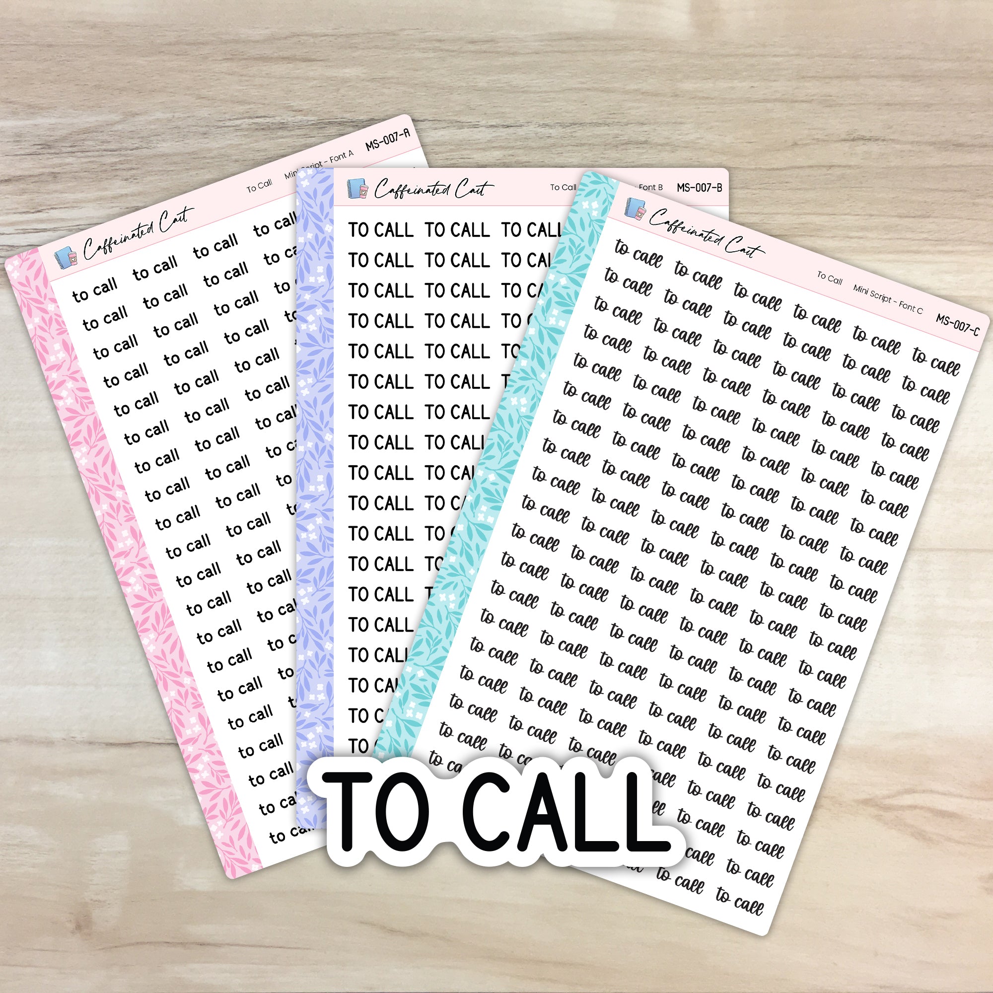 To  Call - Mini Script Planner Stickers