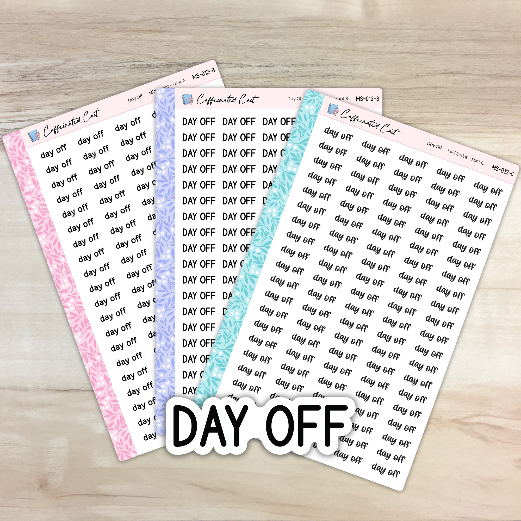 Day Off - Mini Script Planner Stickers