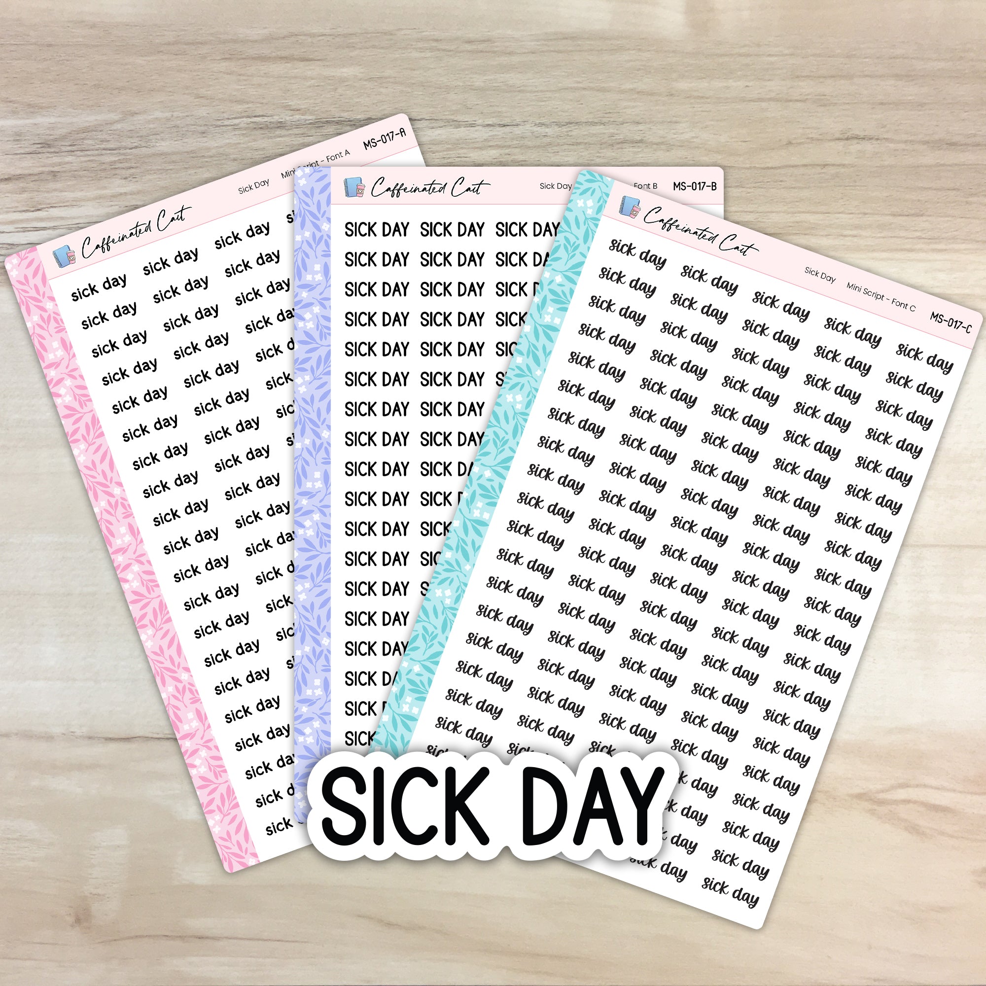 Sick Day - Mini Script Planner Stickers