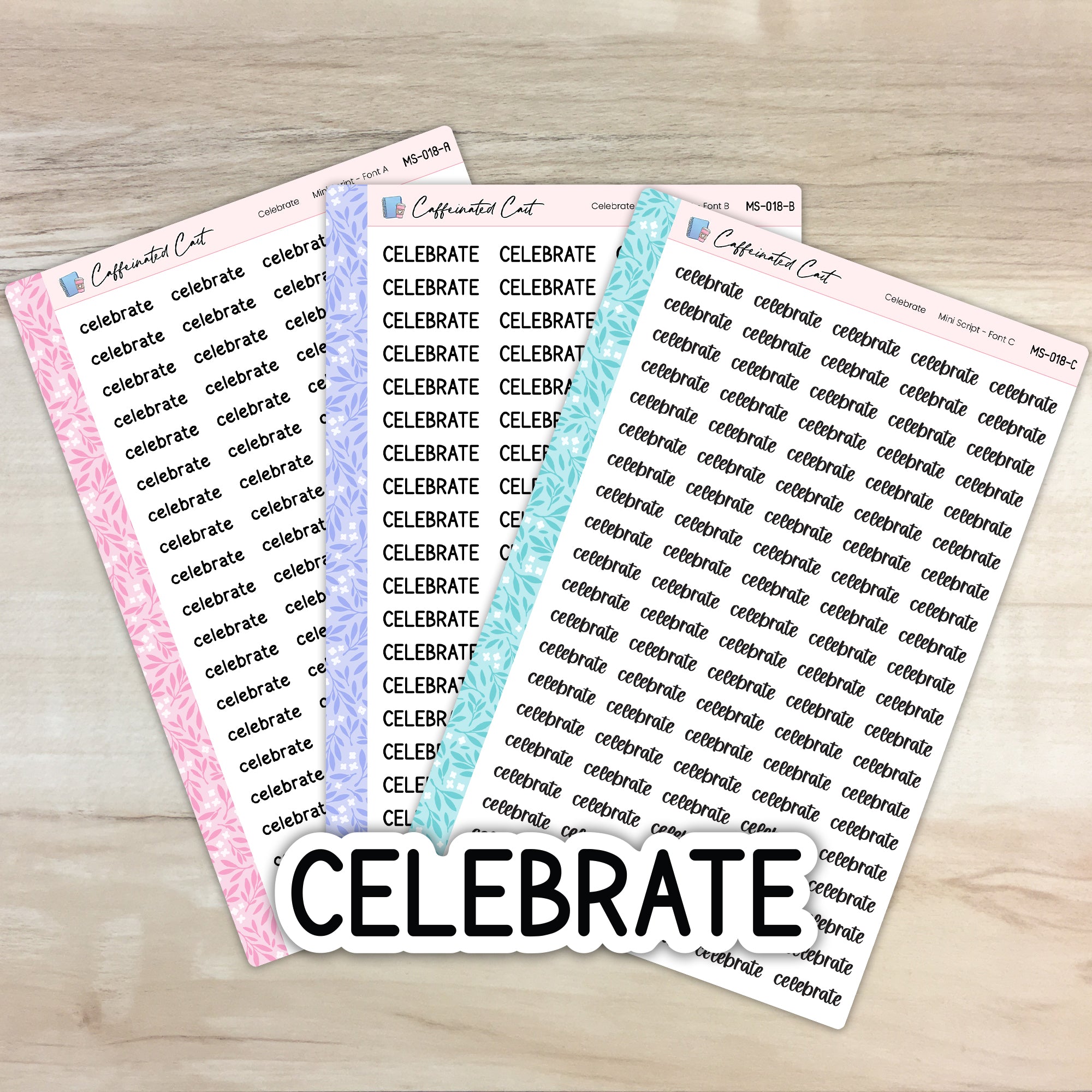 Celebrate - Mini Script Planner Stickers