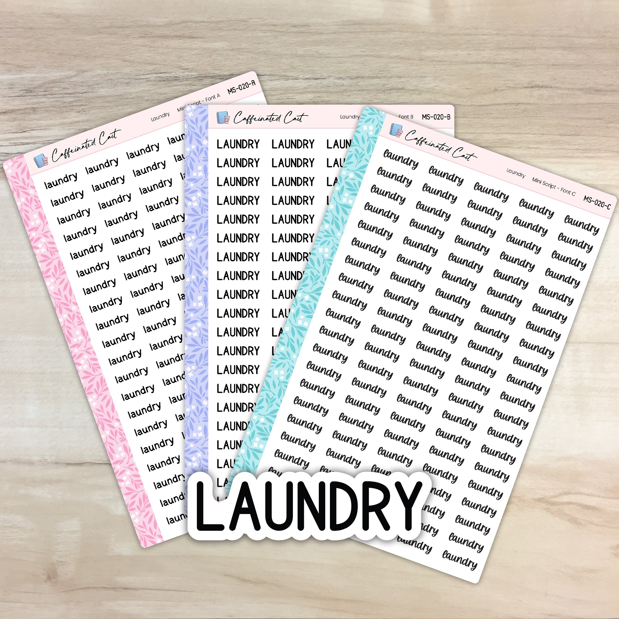 Laundry - Mini Script Planner Stickers