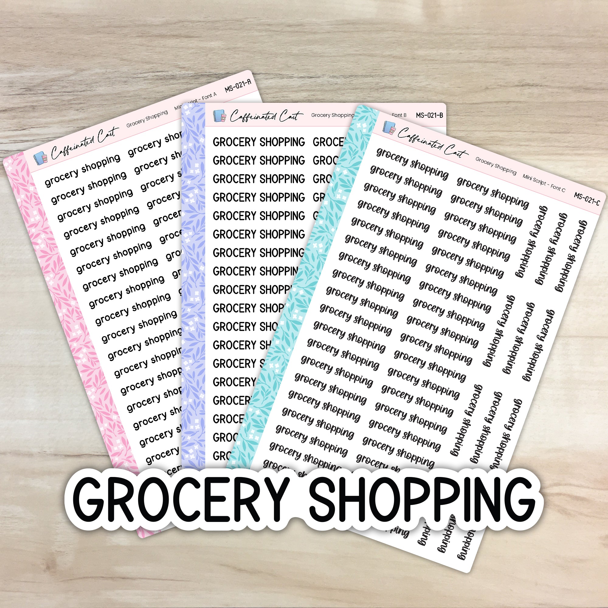 Grocery Shopping - Mini Script Planner Stickers