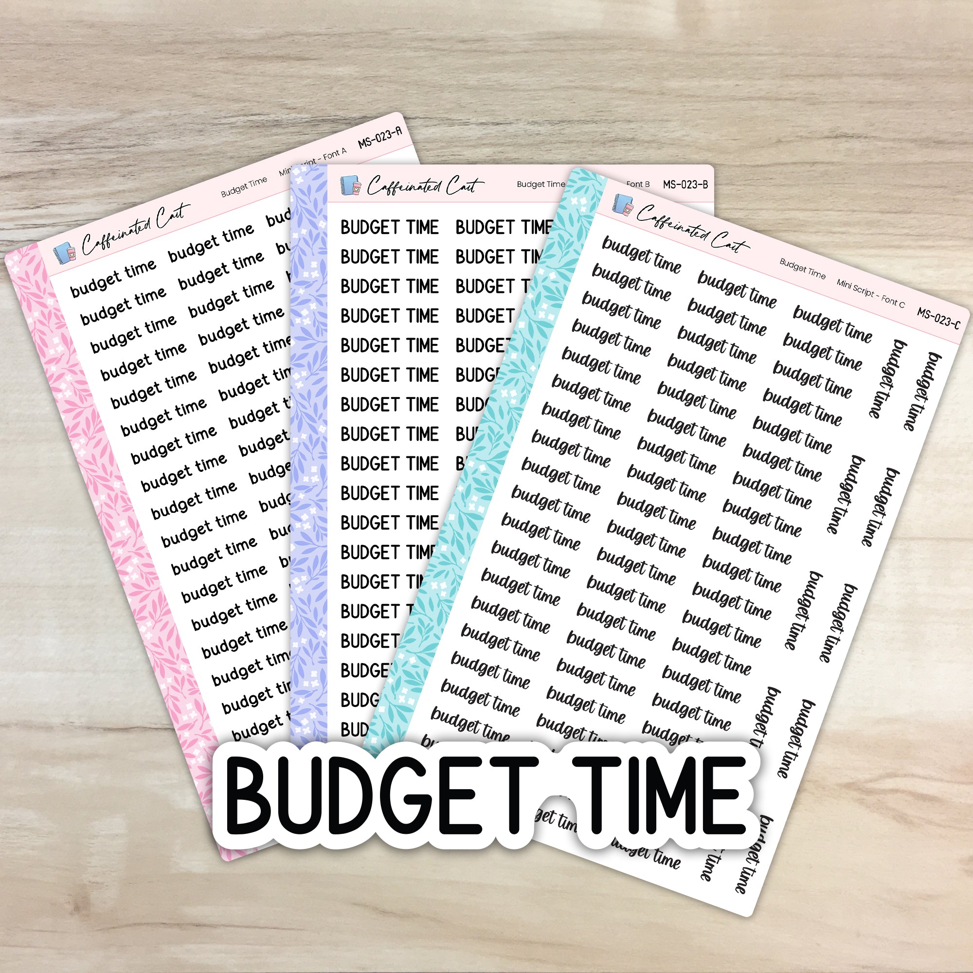 Budget Time - Mini Script Planner Stickers