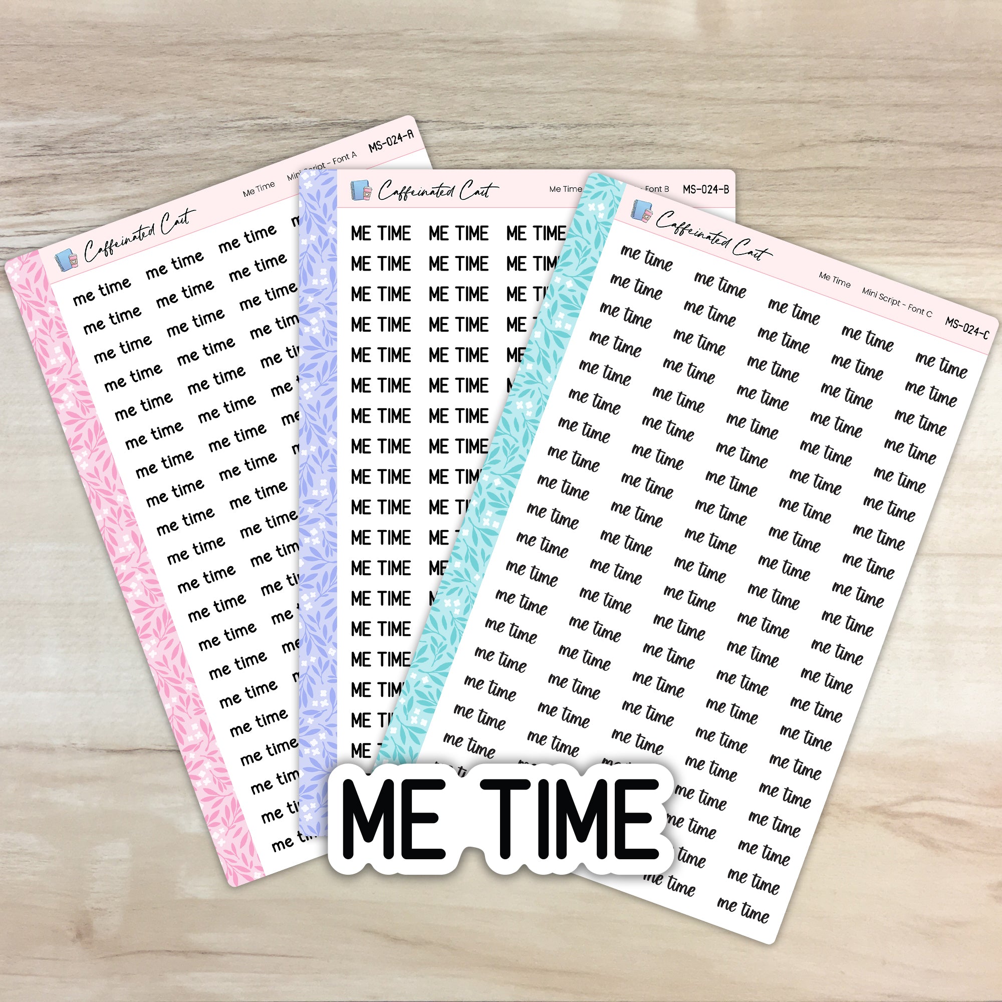 Me Time - Mini Script Planner Stickers