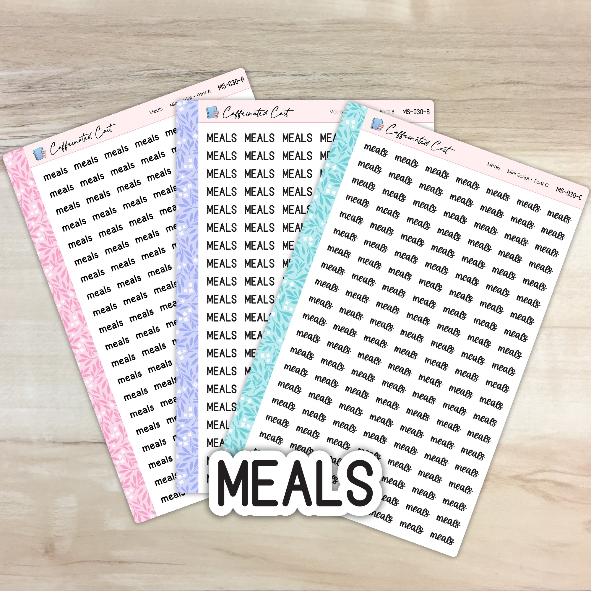 Meals - Mini Script Planner Stickers