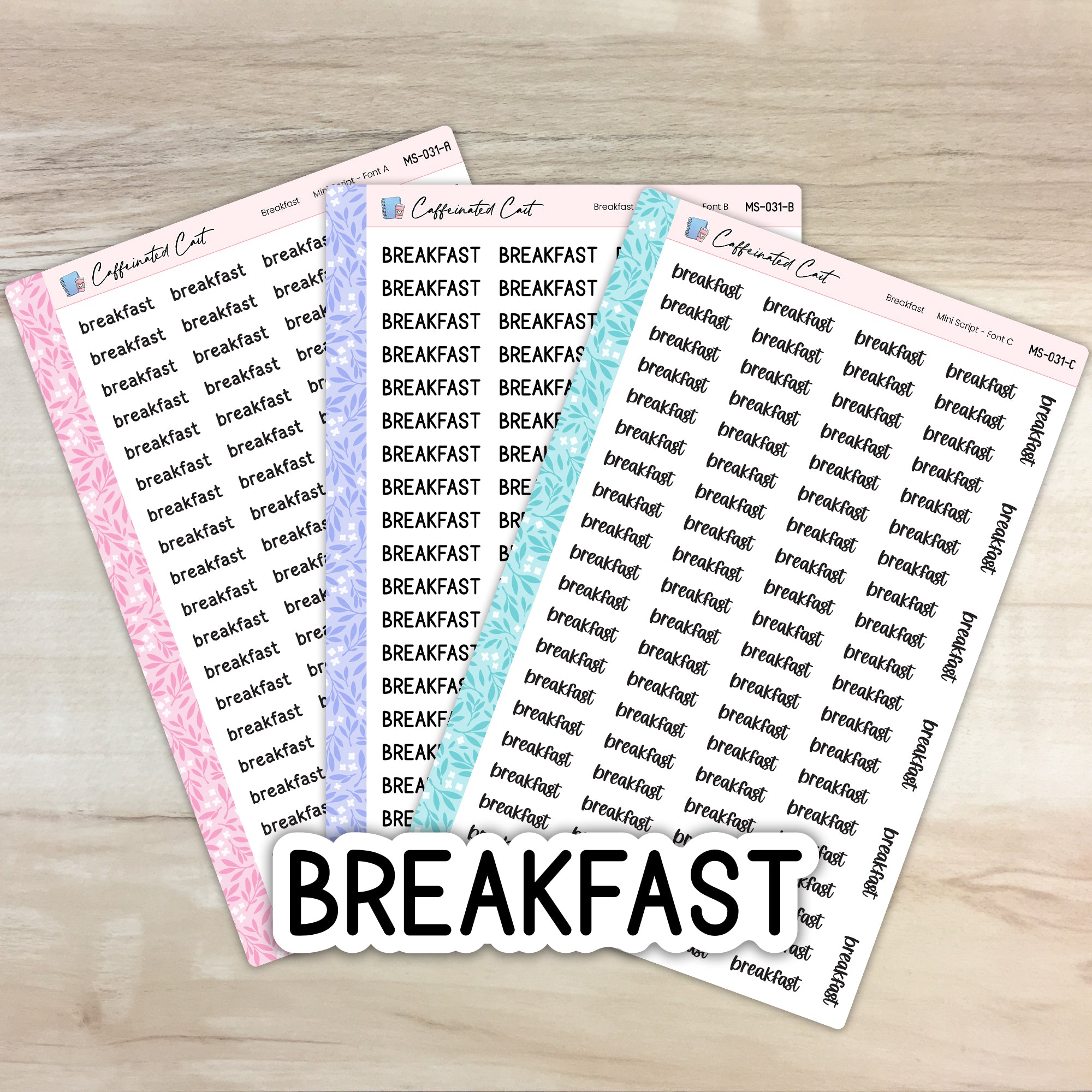 Breakfast - Mini Script Planner Stickers