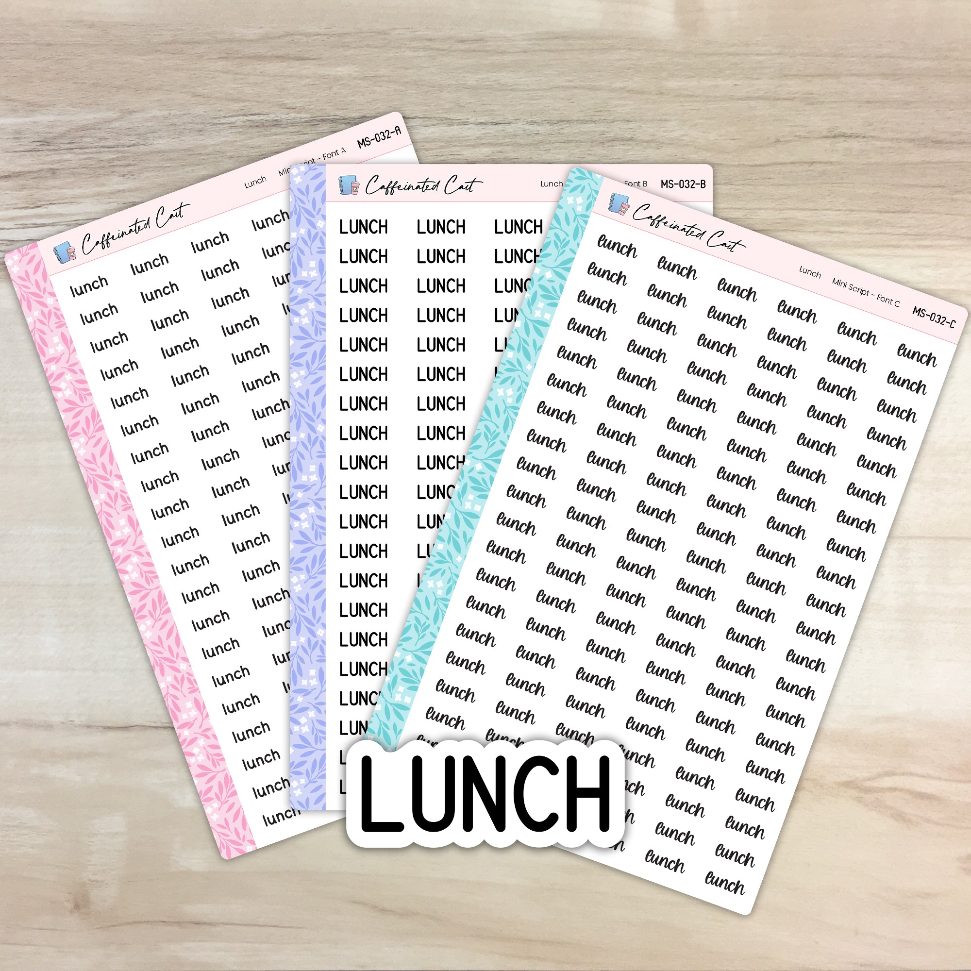 Lunch - Mini Script Planner Stickers