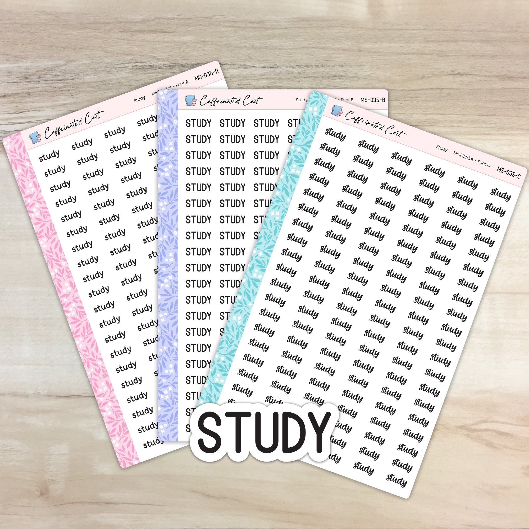 Study - Mini Script Planner Stickers