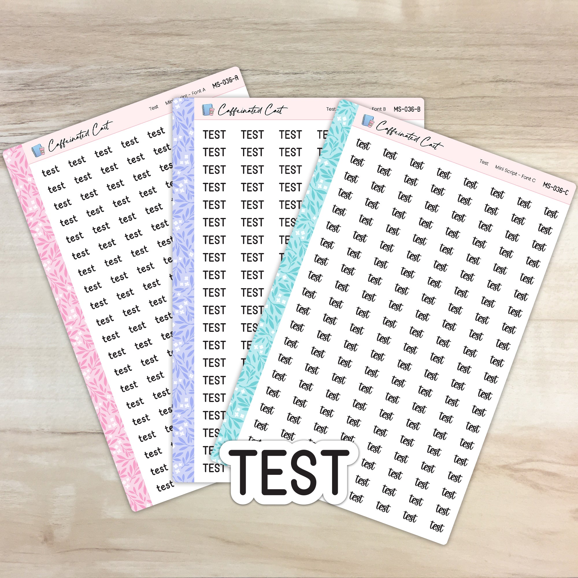 Test - Mini Script Planner Stickers