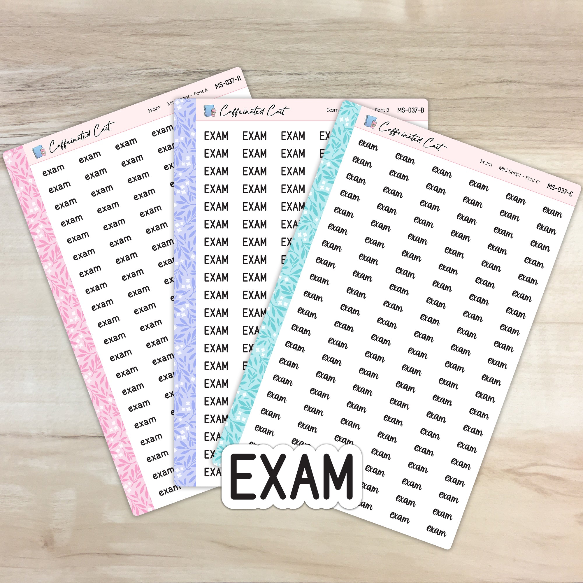 Exam - Mini Script Planner Stickers