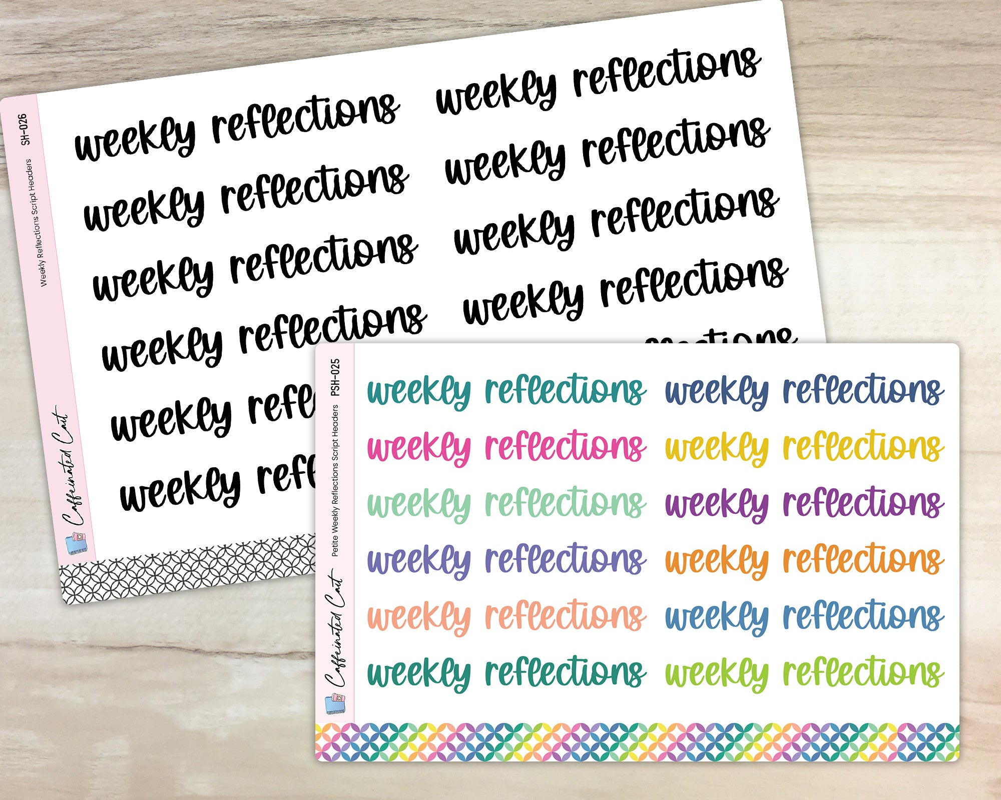 Weekly Reflections Script Header Stickers - Font C