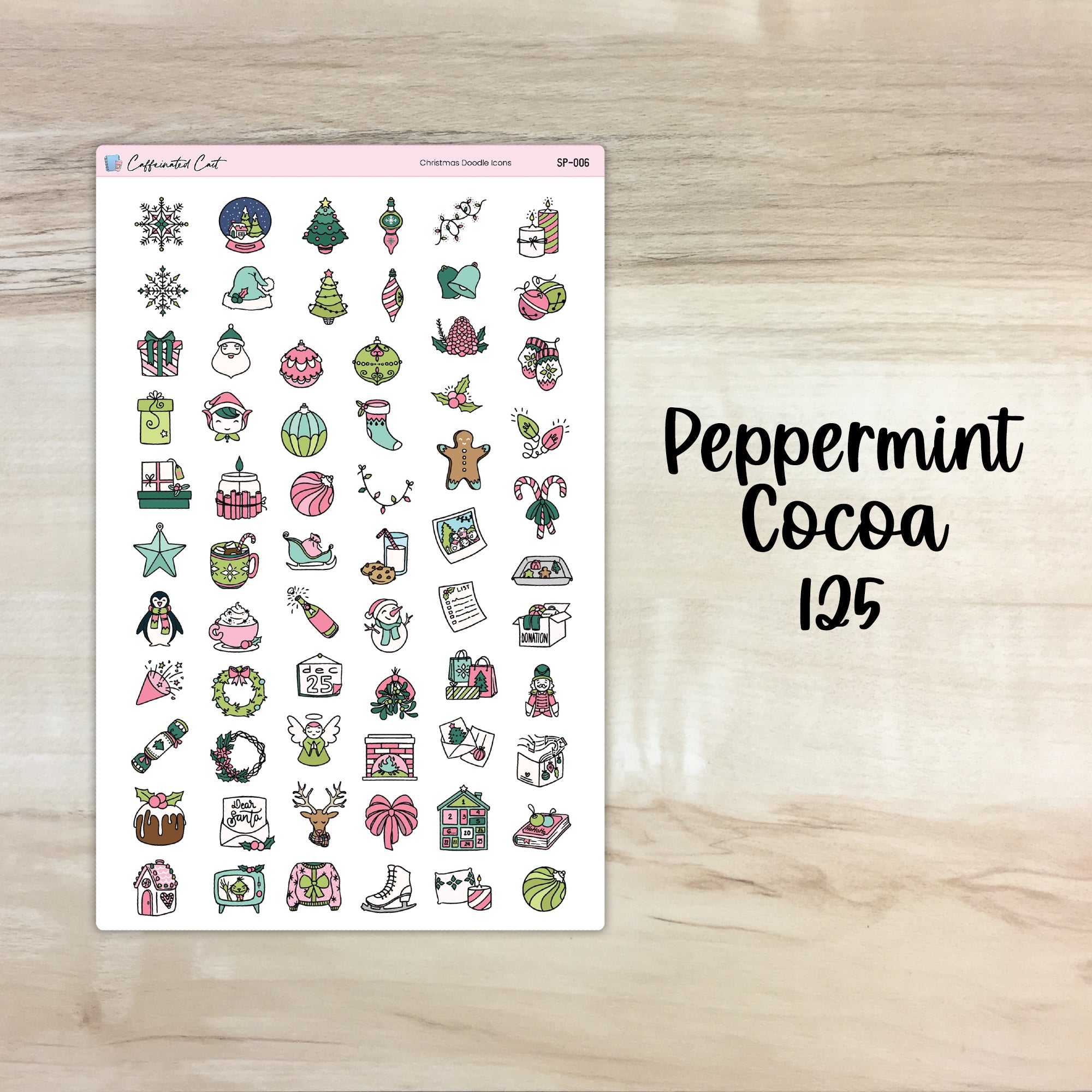 Christmas Doodle Icons - Peppermint Cocoa [ 125 ]