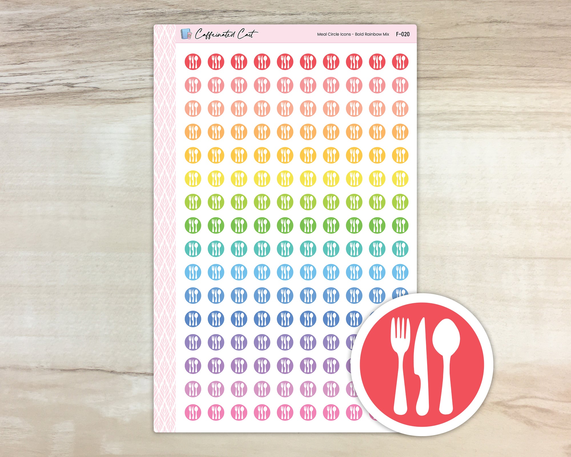 Meal Circle Icons - Bold Rainbow Colorway [ F-020 ]