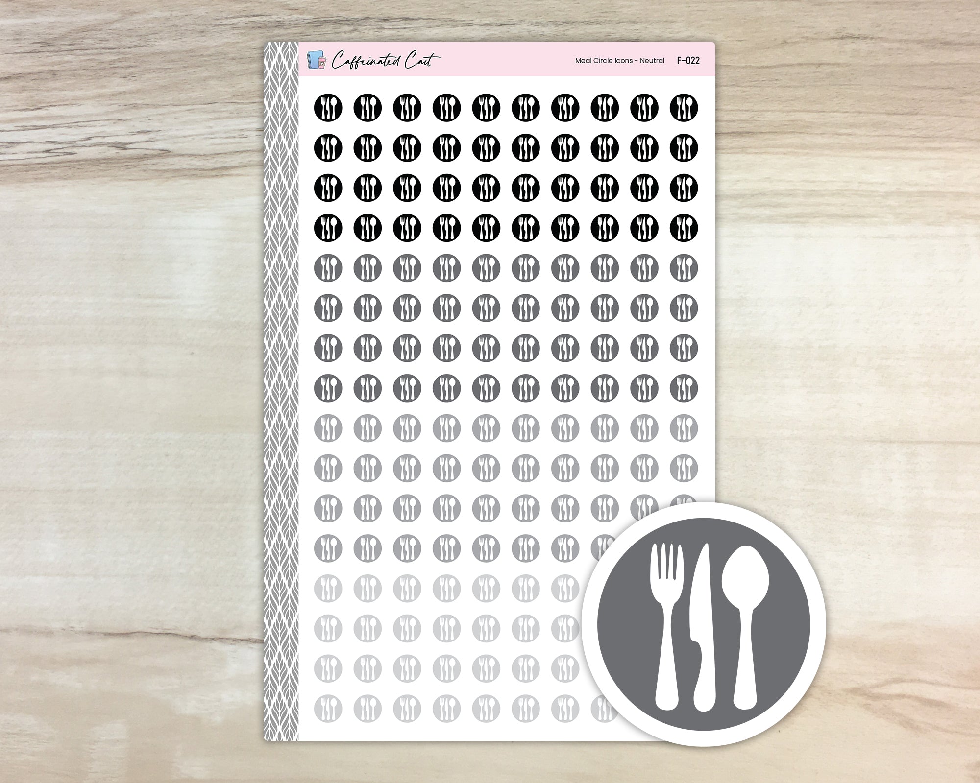 Meal Circle Icons - Neutral Colorway [ F-022 ]