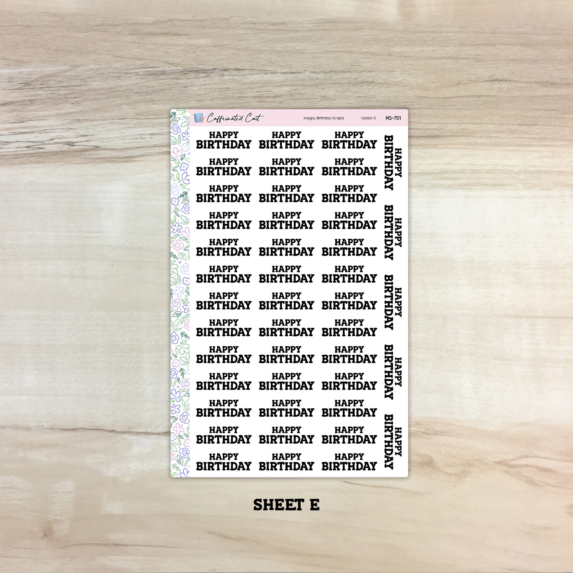 Happy Birthday Script Stickers [ M-701 ]