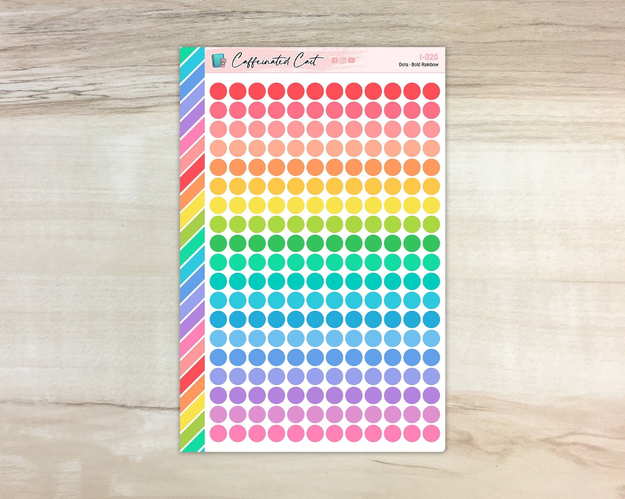 Dot Stickers - Bold Rainbow [ I-020 ]