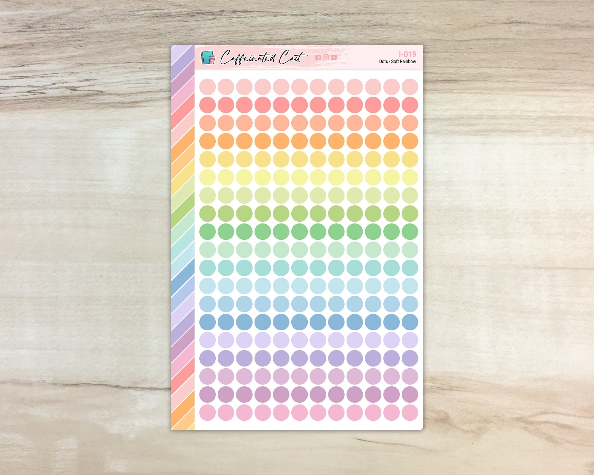 Dot Stickers - Soft Rainbow [ I-019 ]