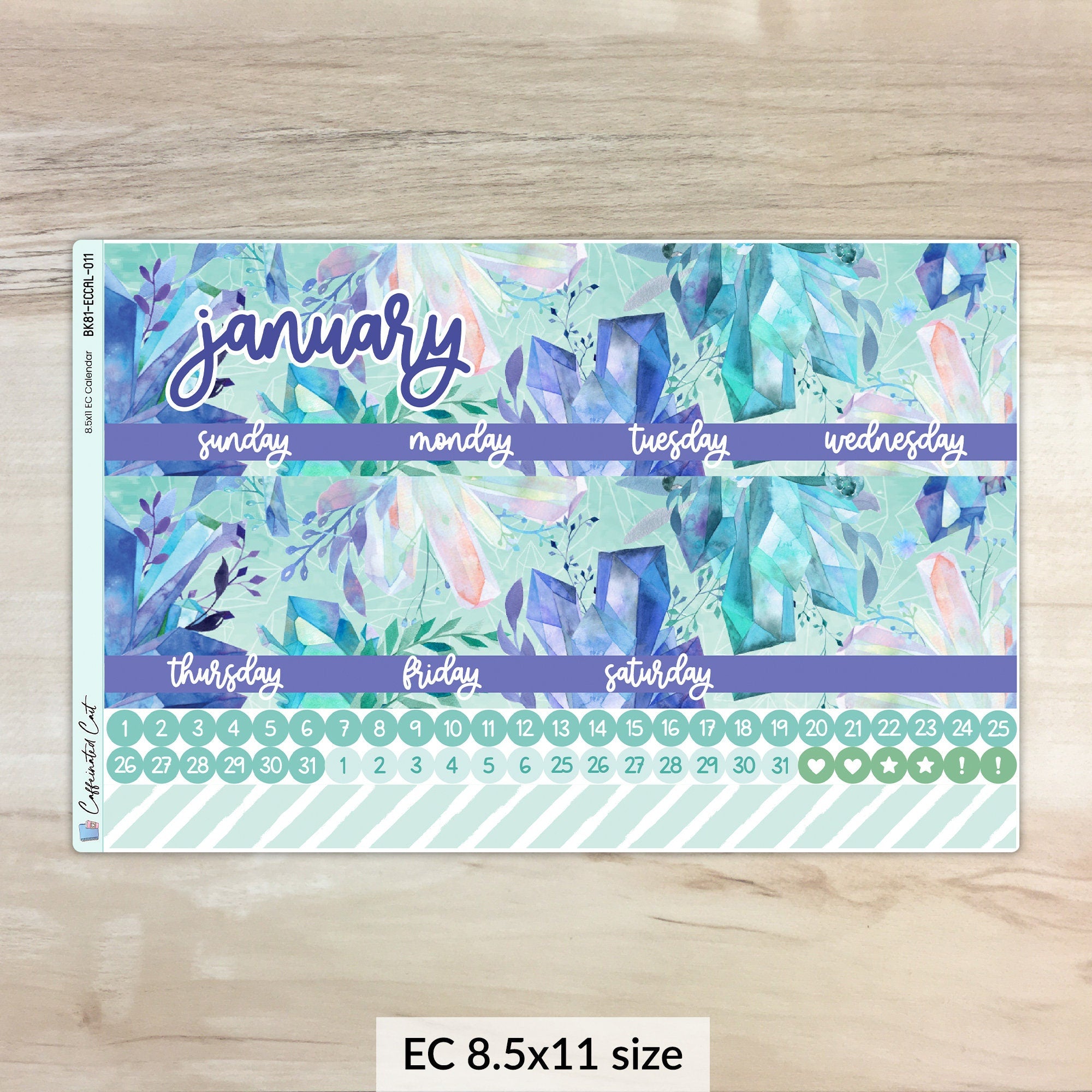 Calendar Kit for ERIN CONDREN Planners - Winter Crystals [ 011 ]