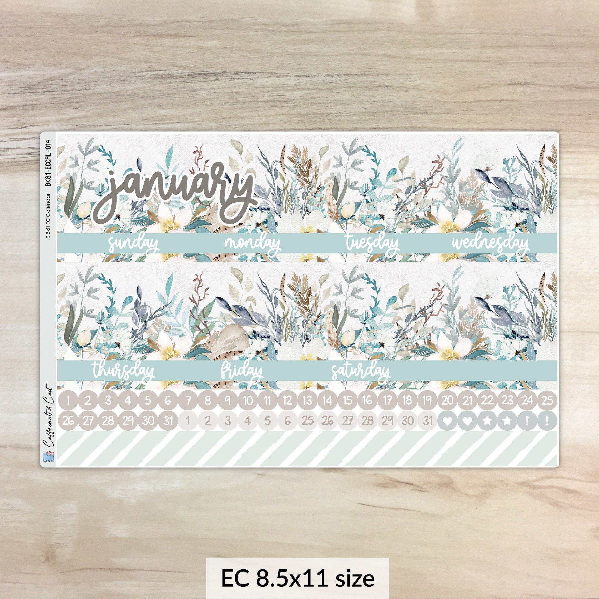 Calendar Kit for ERIN CONDREN Planners - Fields of Frost [ 014 ]