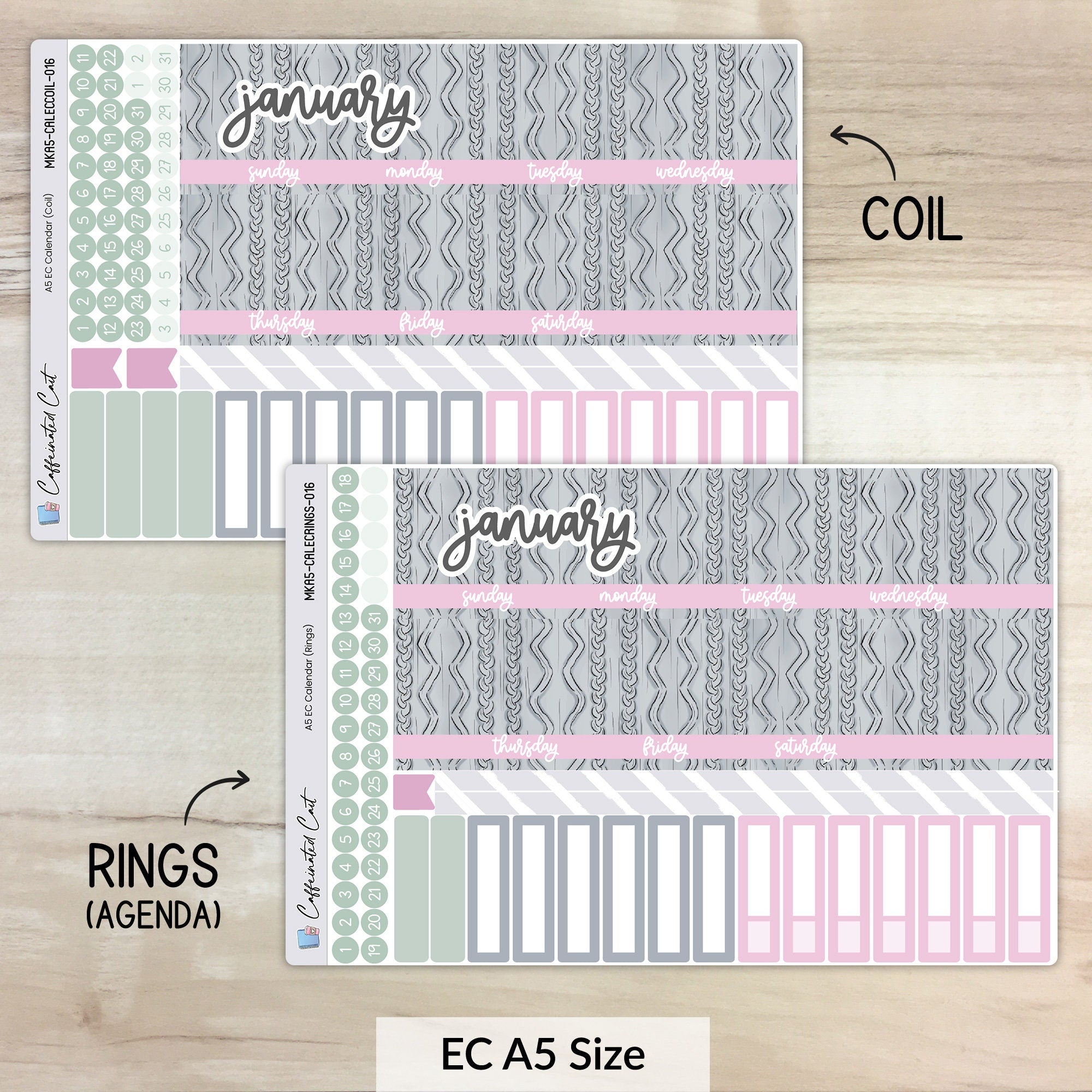 Calendar Kit for ERIN CONDREN Planners - Cozy [ 016 ]