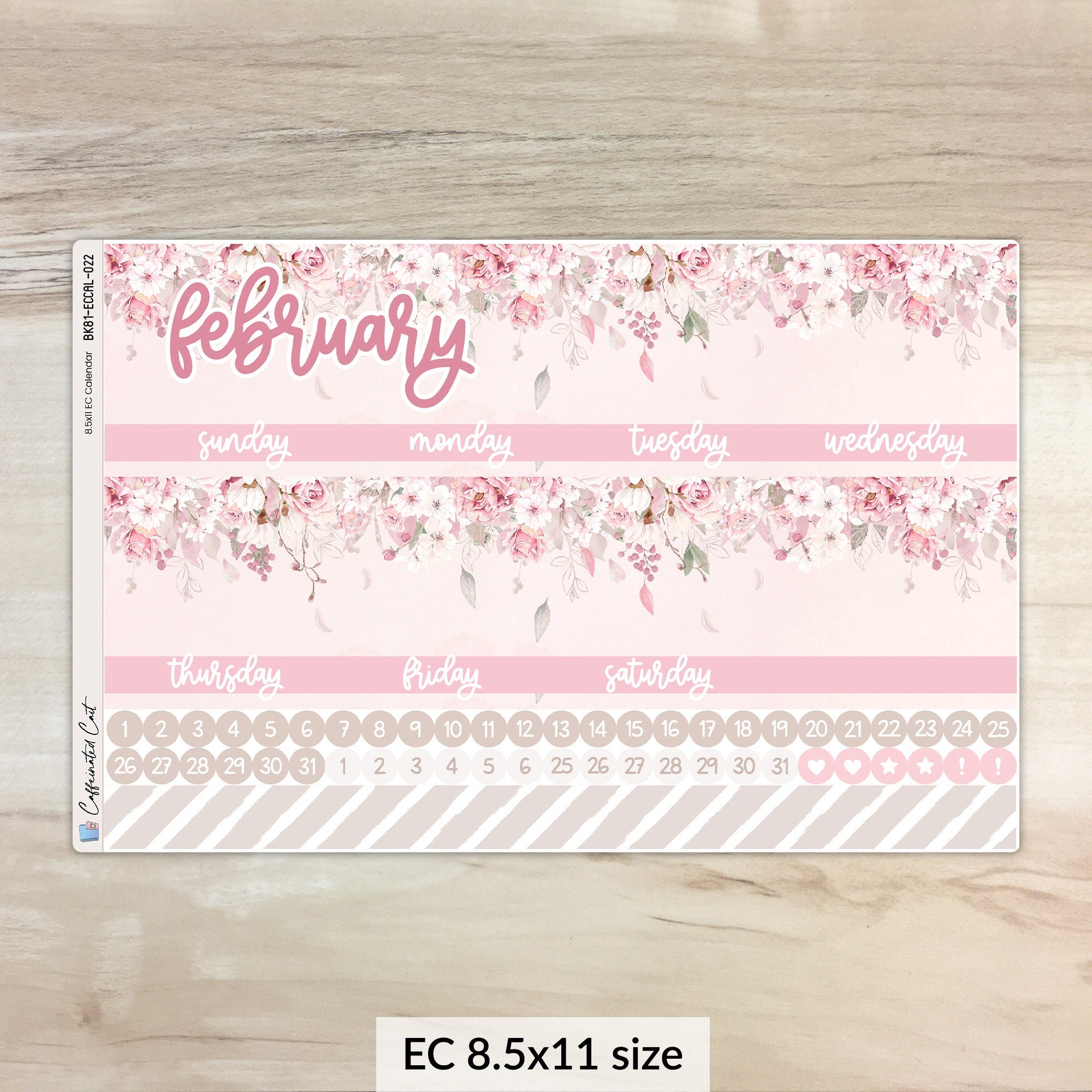 Calendar Kit for ERIN CONDREN Planners - Rosé [ 022 ]